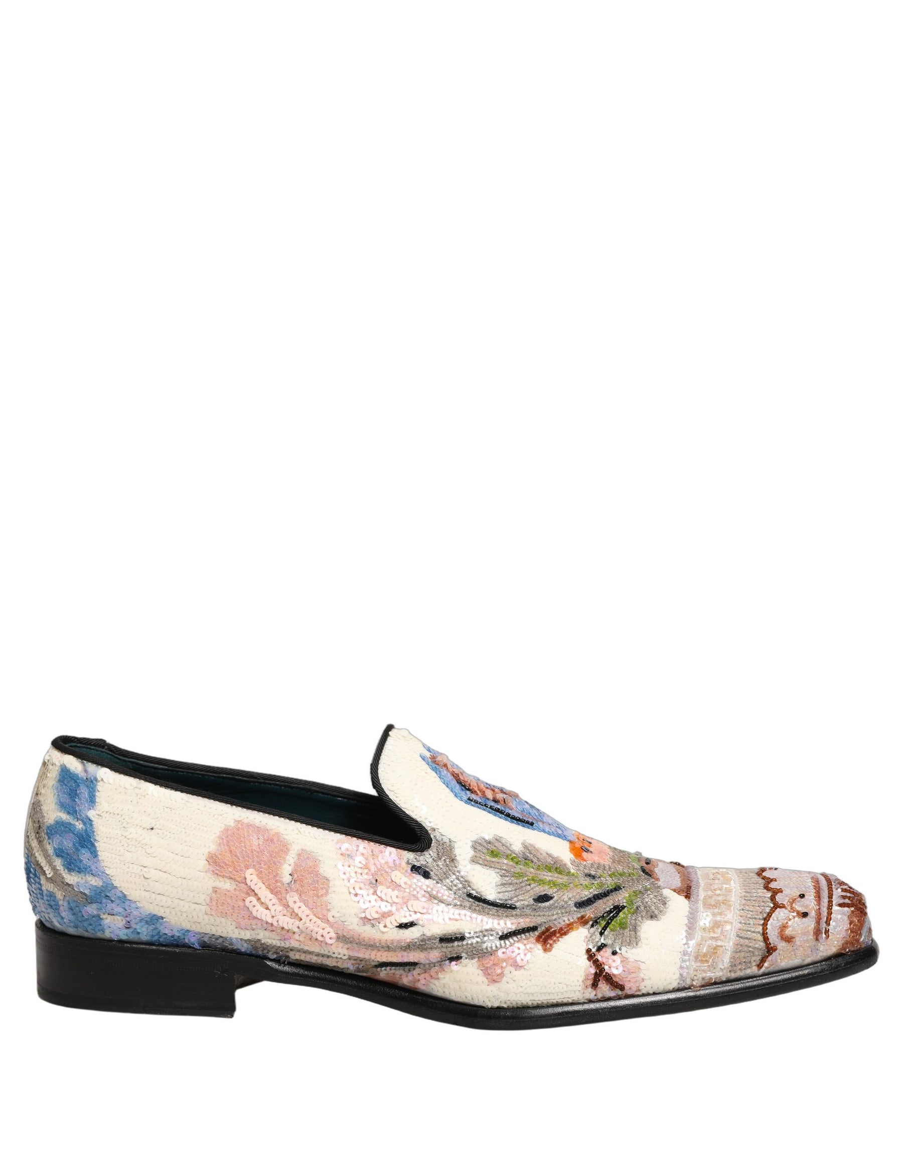 Dolce & Gabbana Multicolor Sequin Embroidered Loafers Shoes | Regal Royce