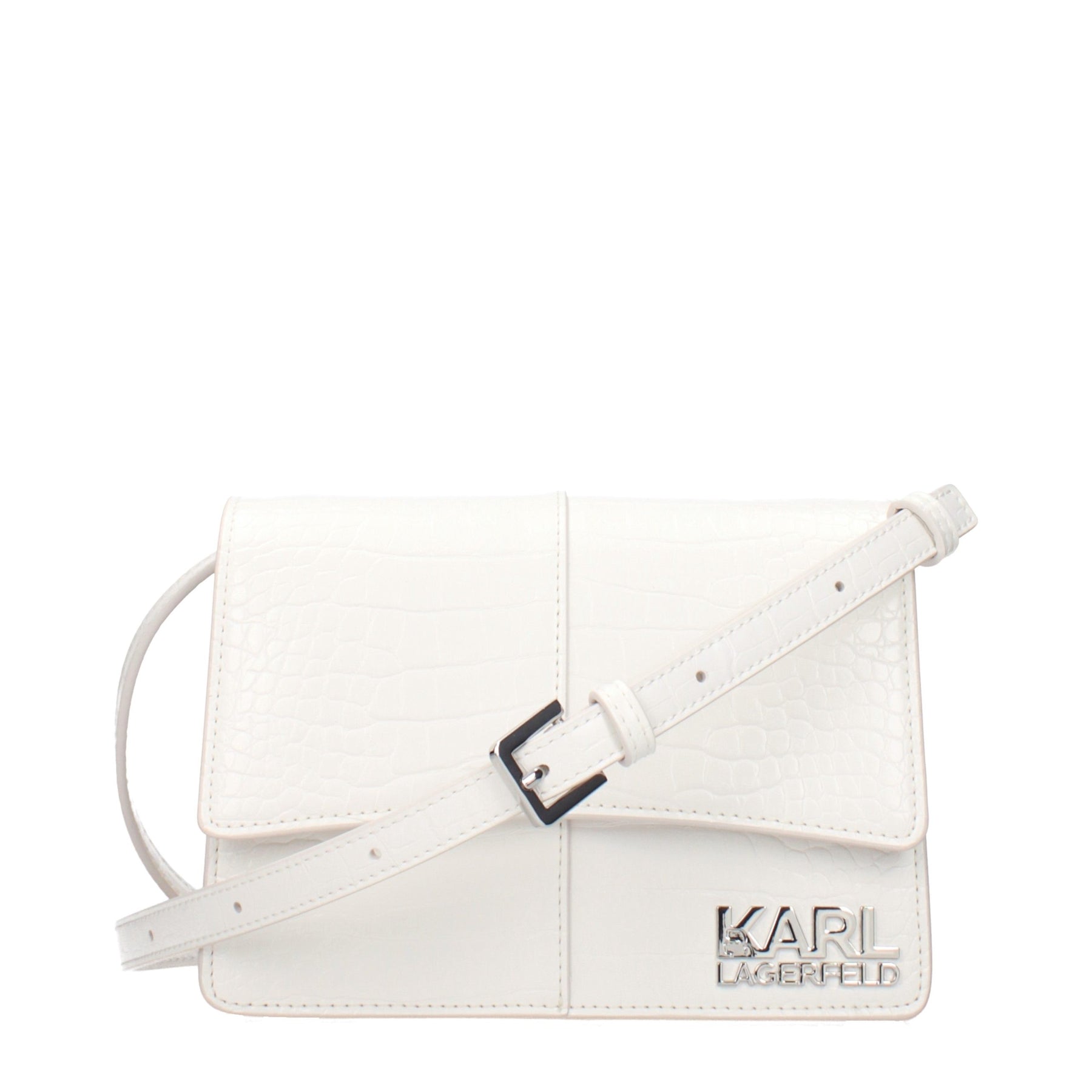 Karl Lagerfeld White Polyethylene Crossbody Bag | Regal Royce