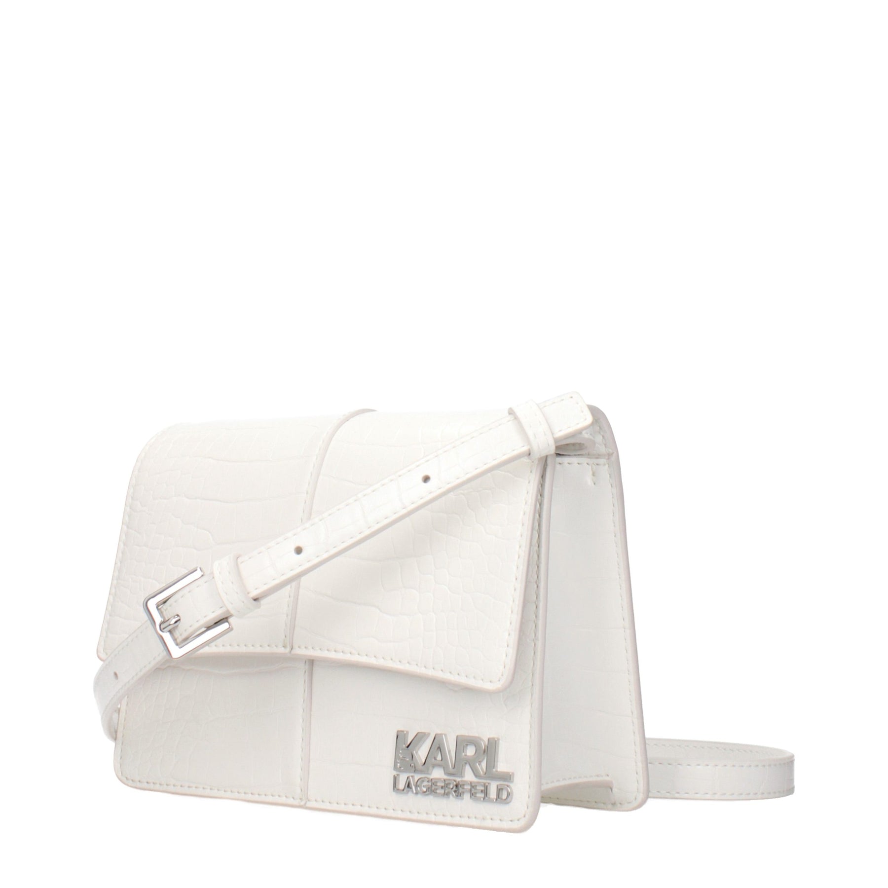 Karl Lagerfeld White Polyethylene Crossbody Bag | Regal Royce
