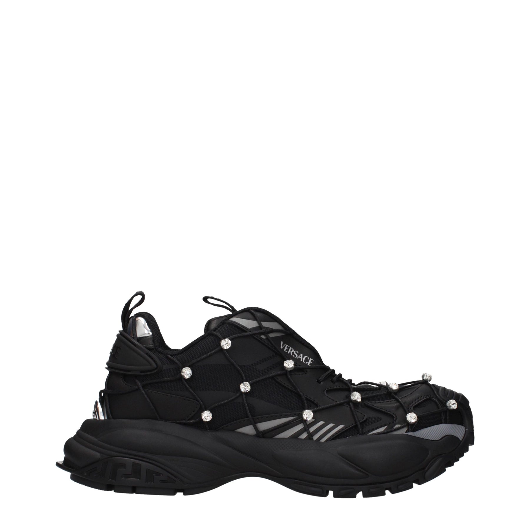 Versace Black Fabric Chunky Sneakers | Regal Royce