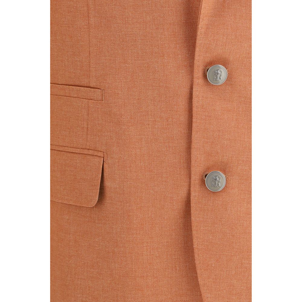 Brunello Cucinelli Orange Wool Oves Aries Blazer | Regal Royce