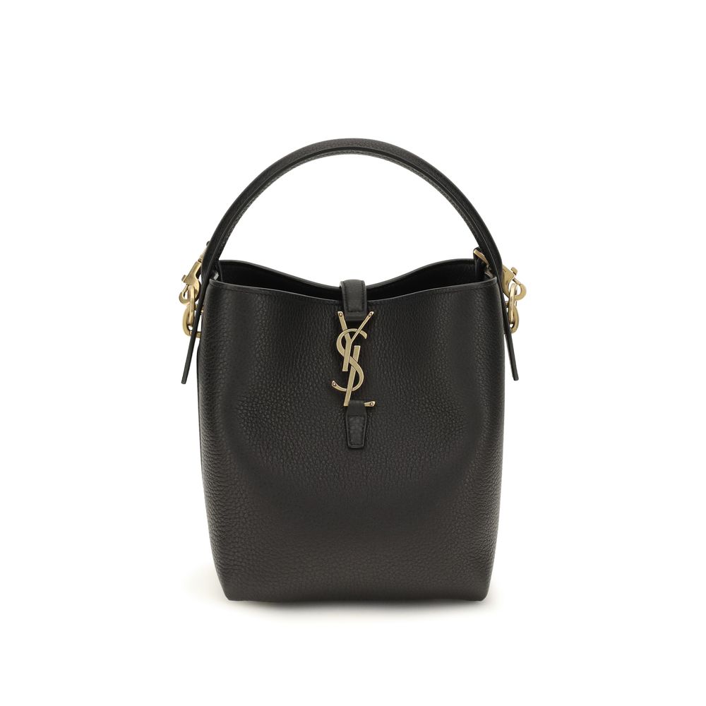 Saint Laurent Black Calf Leather Bos Taurus Backet Bag | Regal Royce