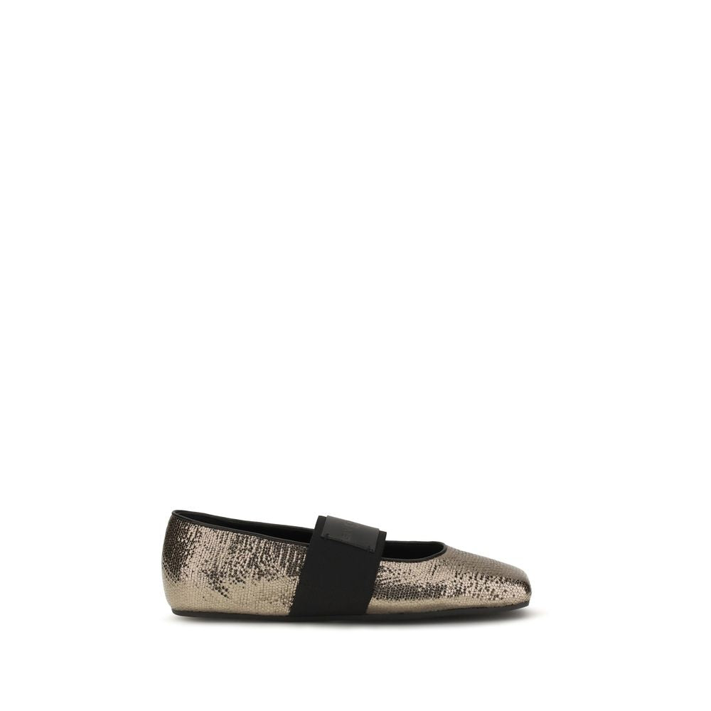 Givenchy Gold Calf Leather Bos Taurus Ballet Flats | Regal Royce
