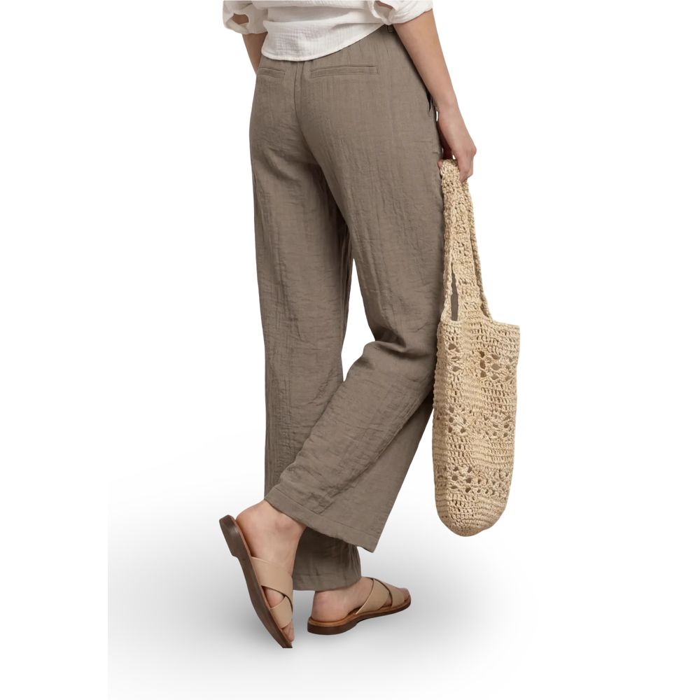Street One Beige Viscose Casual Pants | Regal Royce