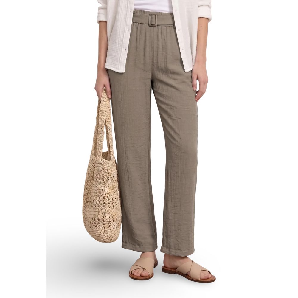 Street One Beige Viscose Casual Pants | Regal Royce