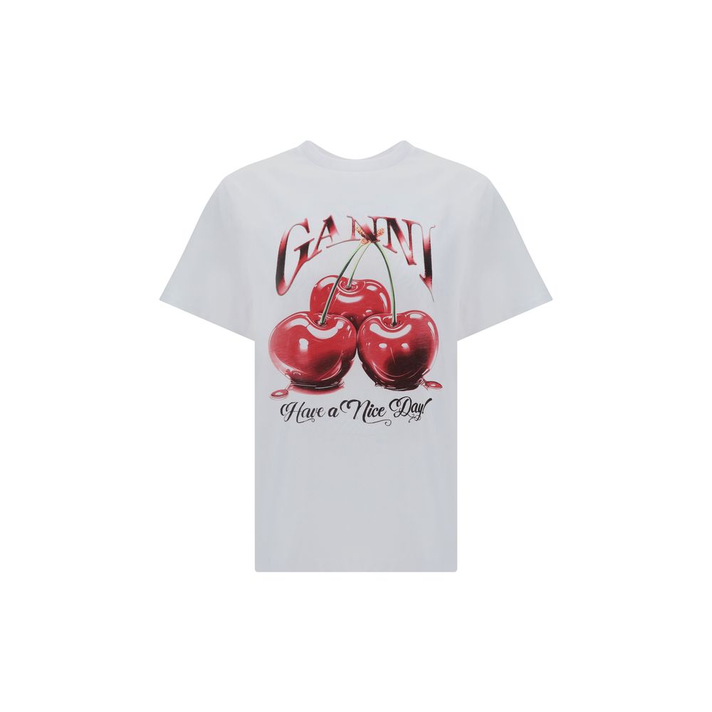 Ganni White Cotton T-Shirt | Regal Royce