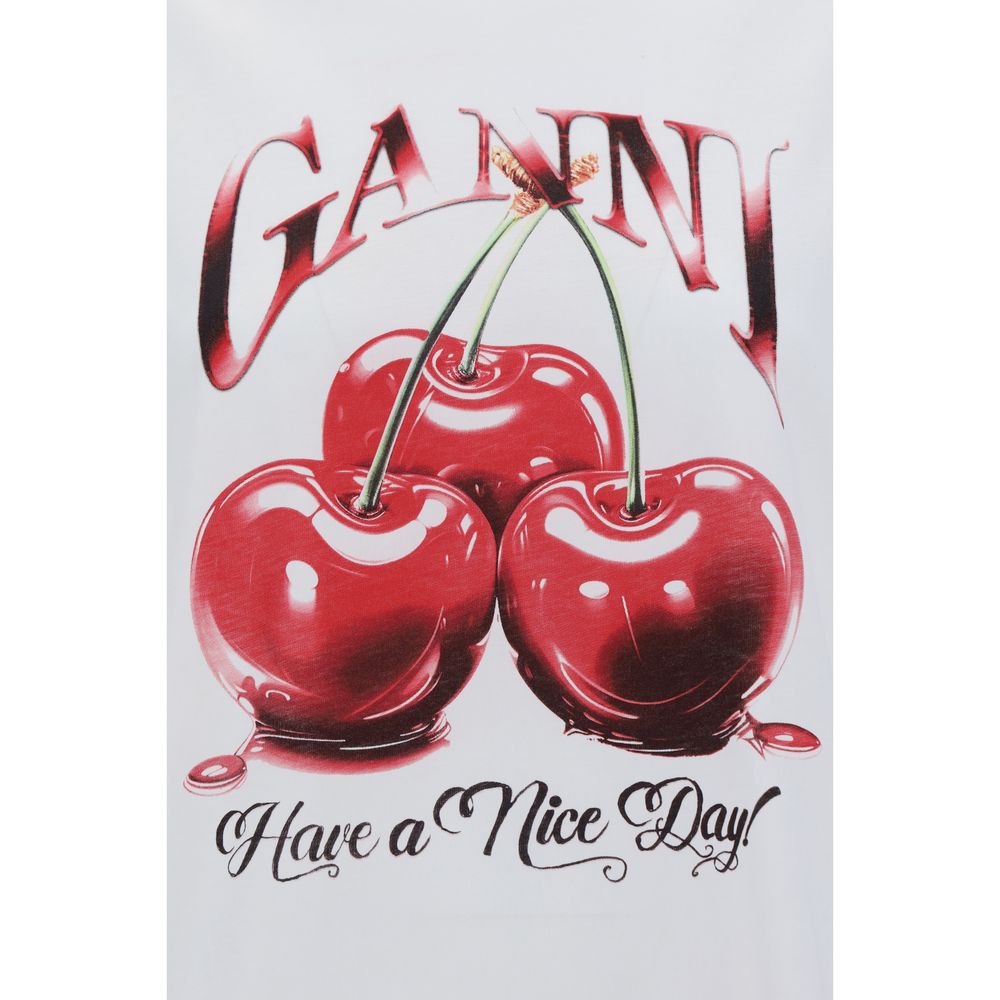 Ganni White Cotton T-Shirt | Regal Royce