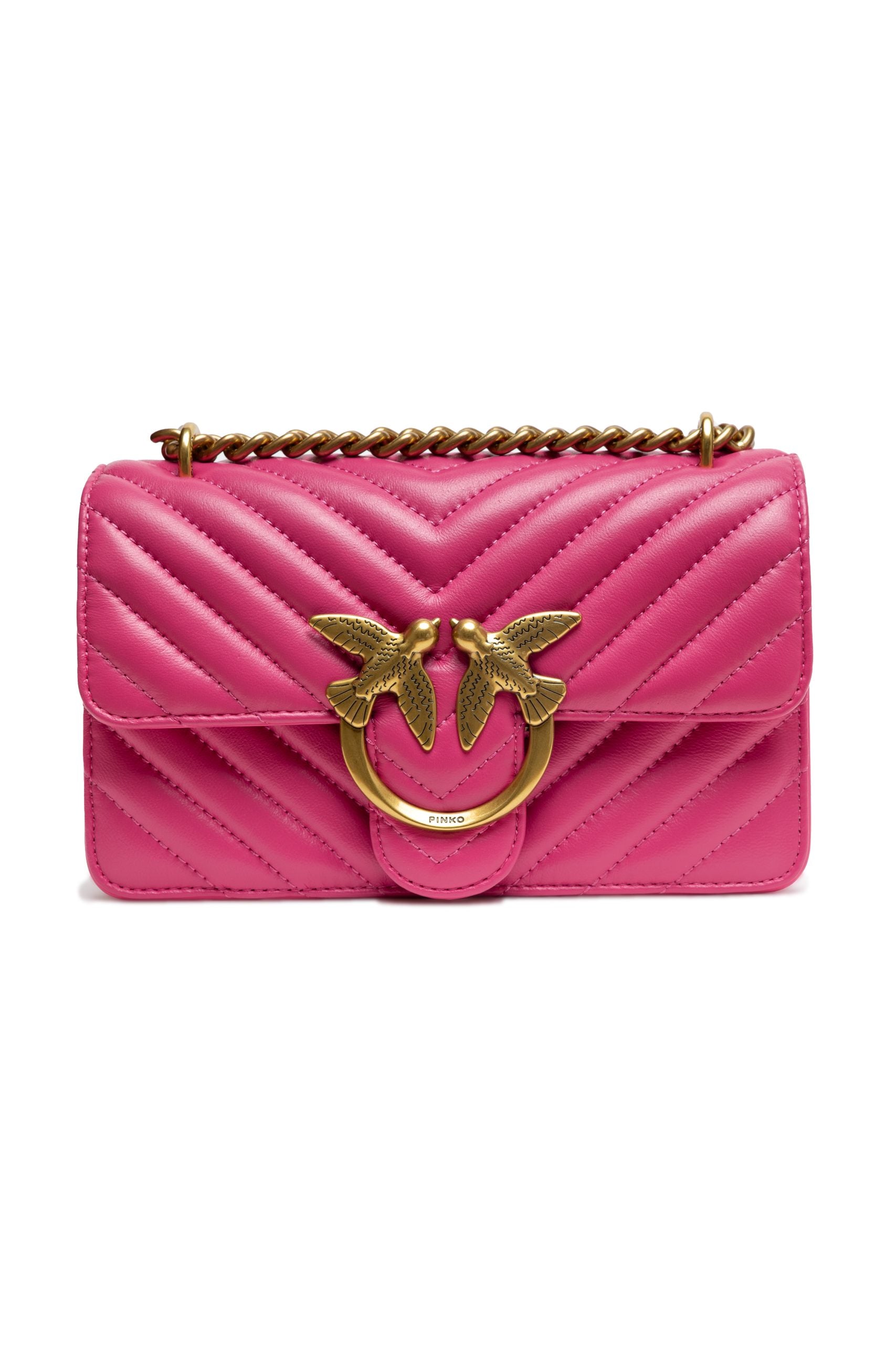 PINKO Pink Leather Love One Mini Shoulder Bag | Regal Royce