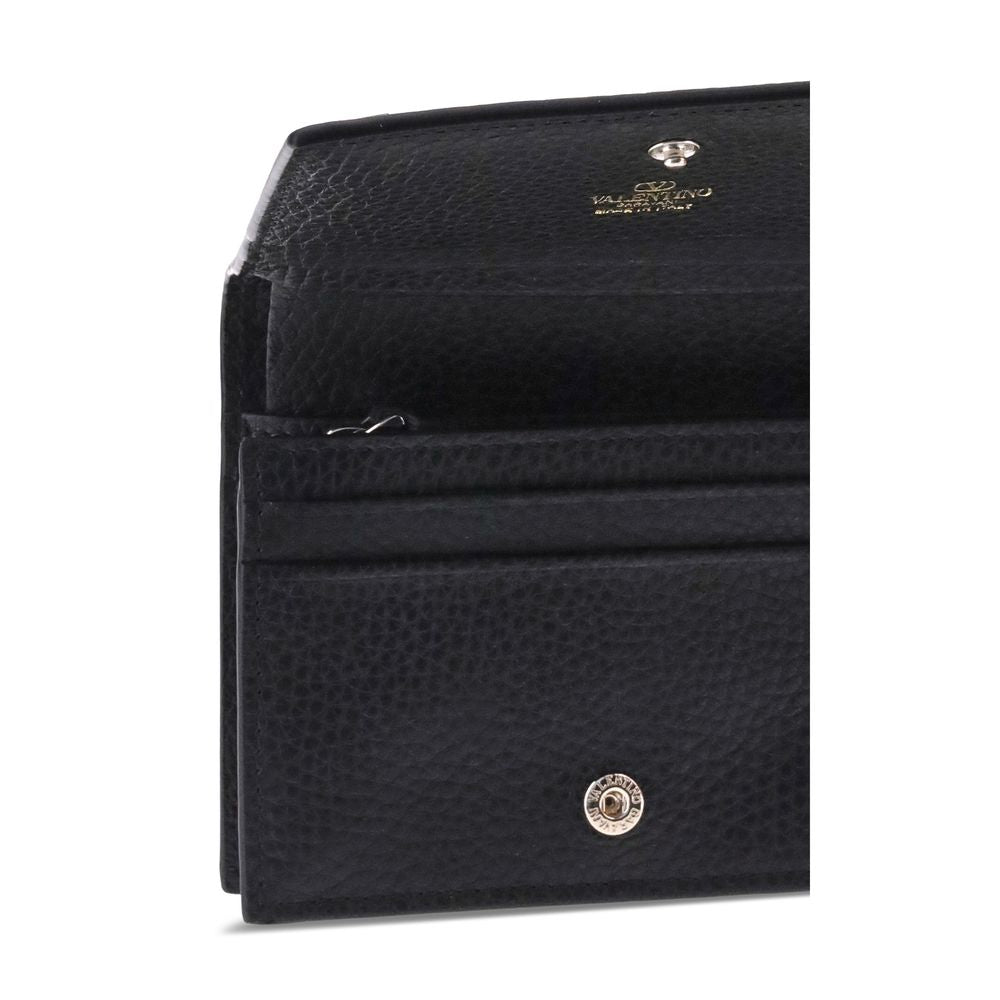 Valentino Garavani Black Calf Leather Bos Taurus Wallet | Regal Royce