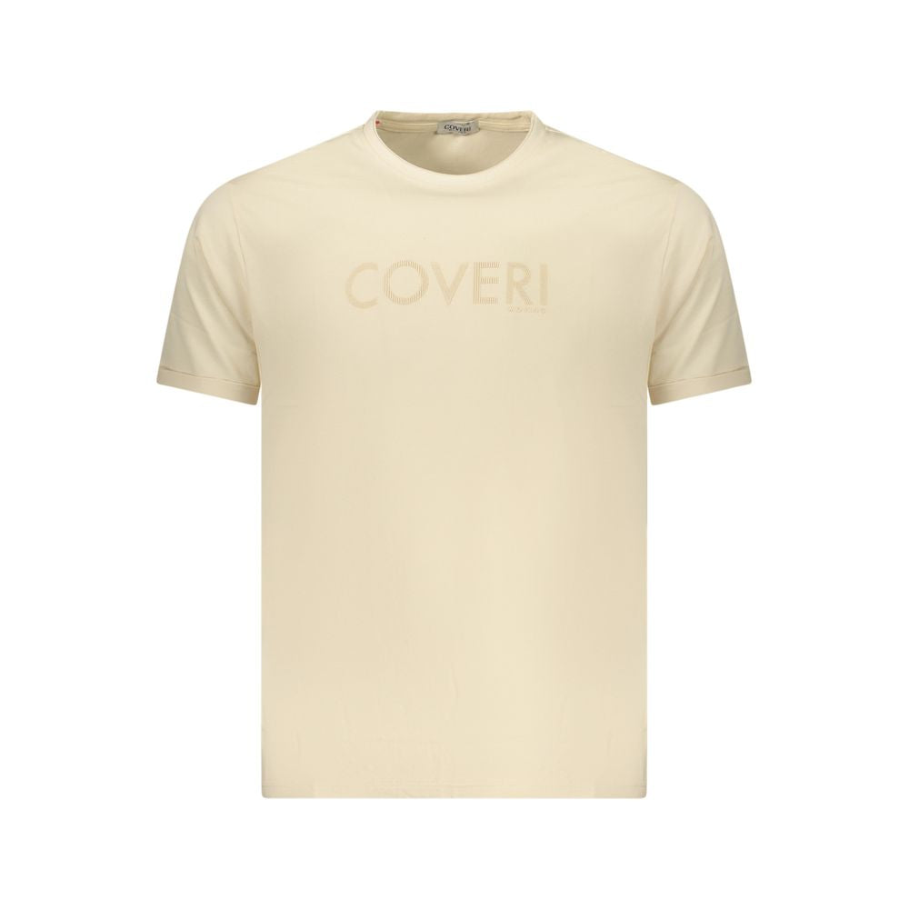 Coveri Moving Beige Cotton Mens T-Shirt | Regal Royce