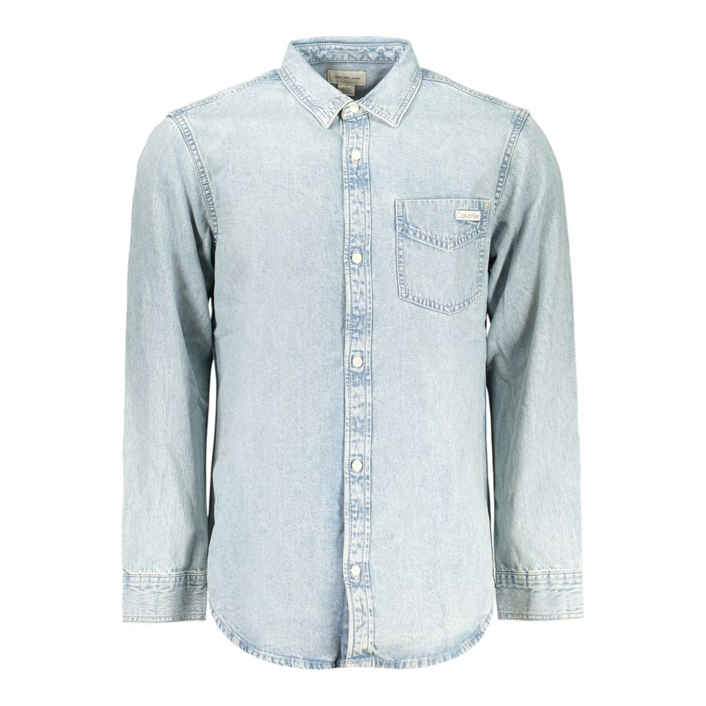 Calvin Klein Azzurro Cotton Mens Shirt | Regal Royce