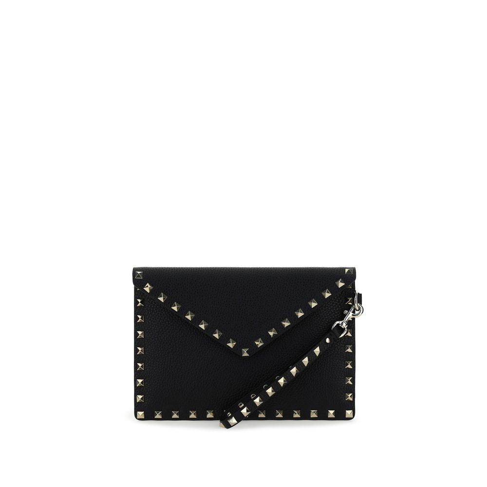 Valentino Garavani Black Calf Leather Bos Taurus Clutch Bag | Regal Royce