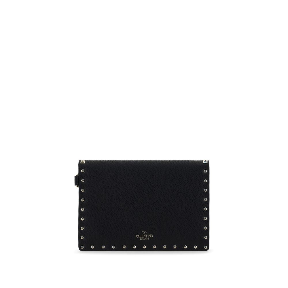 Valentino Garavani Black Calf Leather Bos Taurus Clutch Bag | Regal Royce