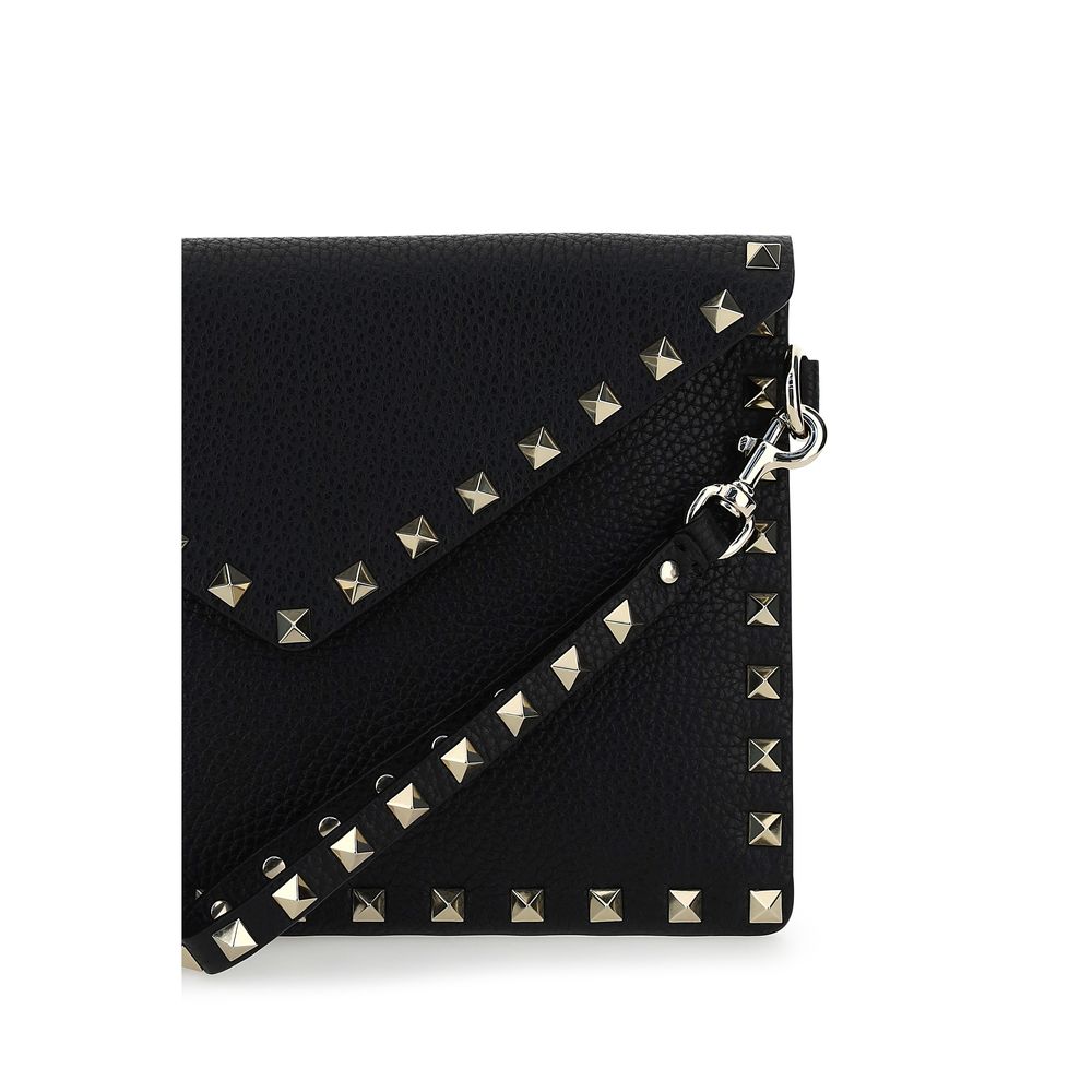 Valentino Garavani Black Calf Leather Bos Taurus Clutch Bag | Regal Royce