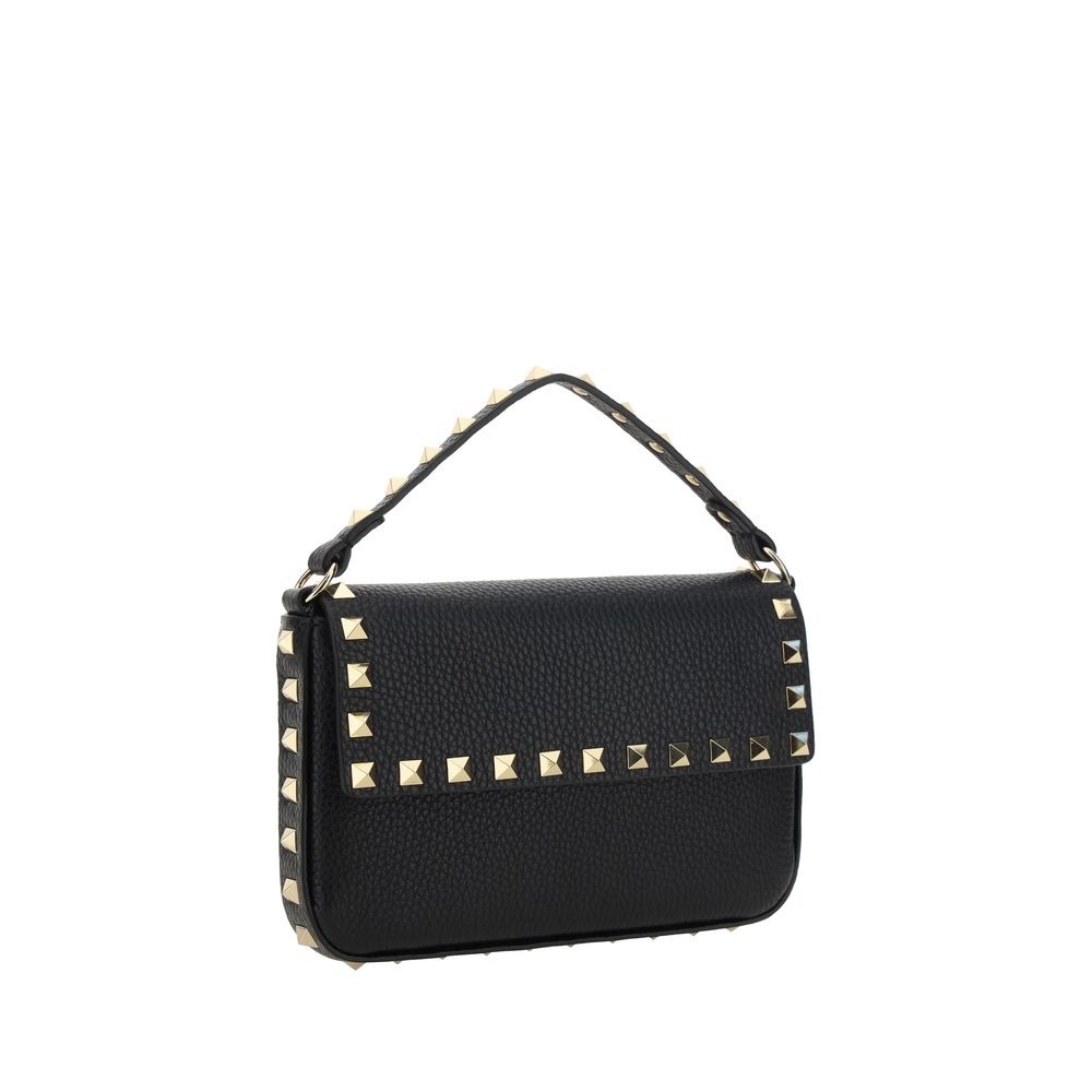 Valentino Garavani Black Calf Leather Bos Taurus Shoulder Bag | Regal Royce
