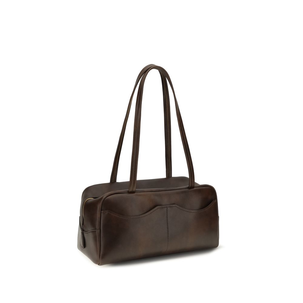 Prada Brown Calf Leather Bos Taurus Shoulder Bag | Regal Royce