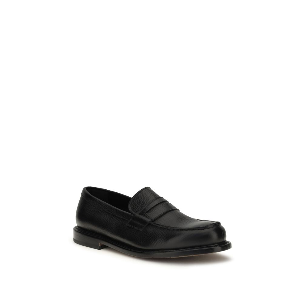 Premiata Black Calf Leather Bos Taurus Slip-On Loafers | Regal Royce