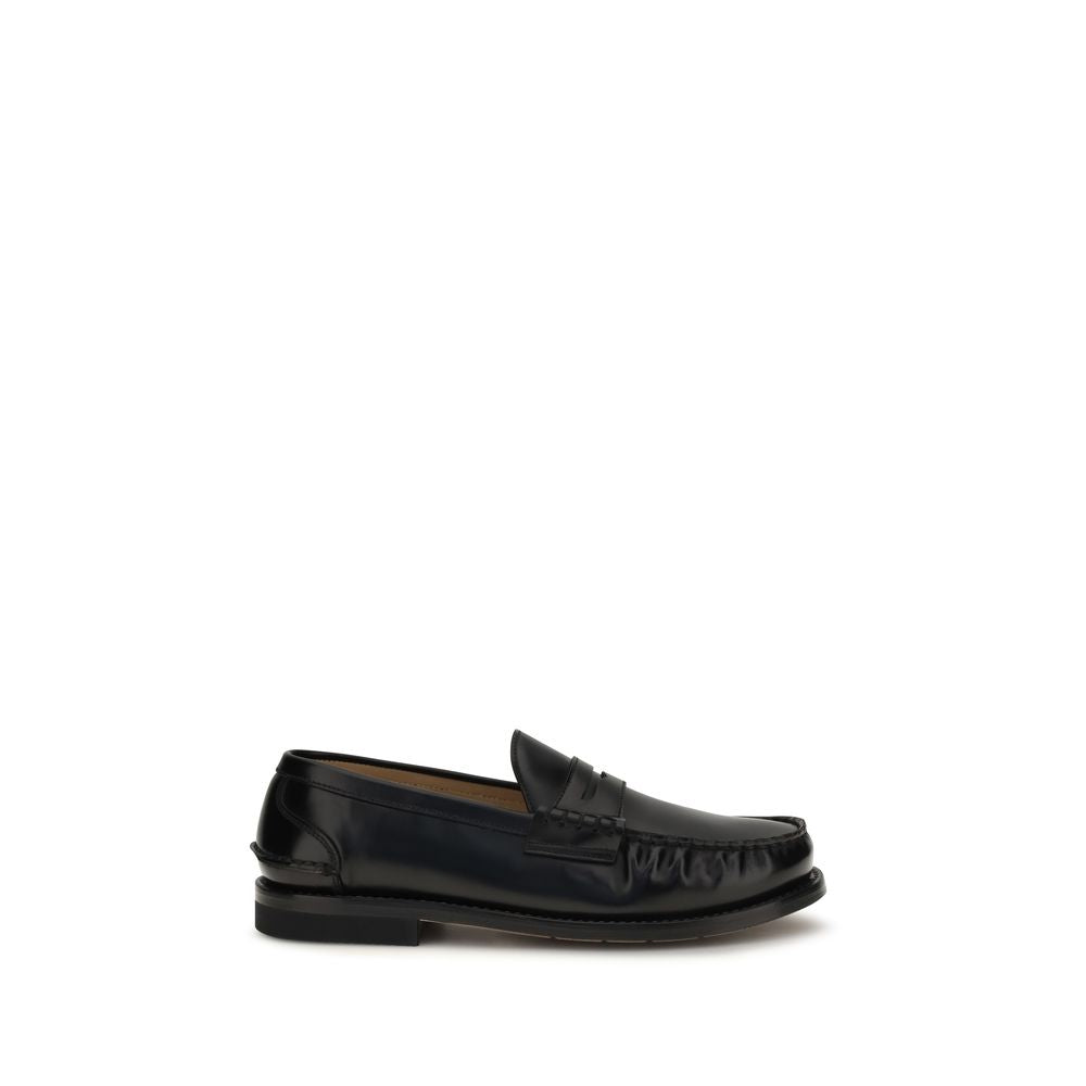 Premiata Black Calf Leather Bos Taurus Slip-On Loafers | Regal Royce
