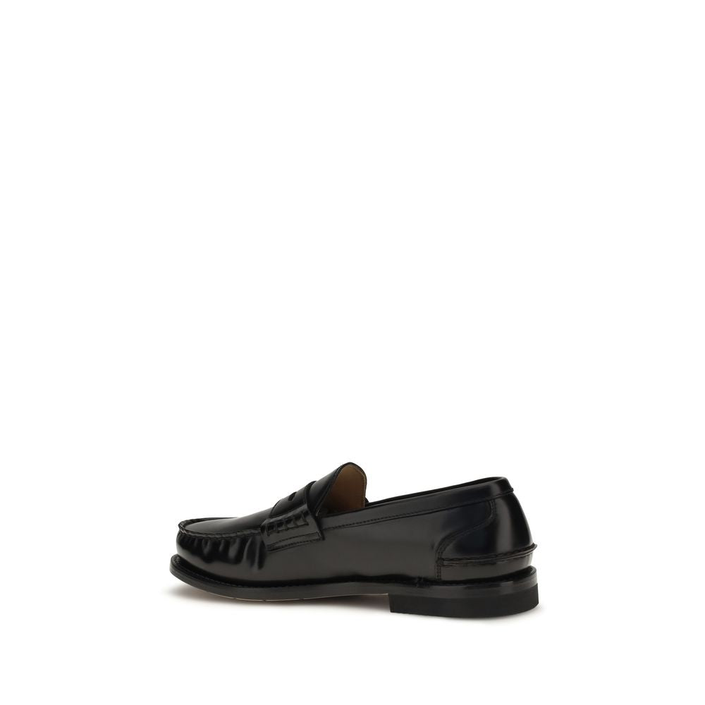 Premiata Black Calf Leather Bos Taurus Slip-On Loafers | Regal Royce