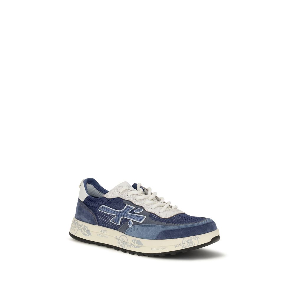 Premiata Blue Calf Leather Bos Taurus Athletic Sneakers | Regal Royce