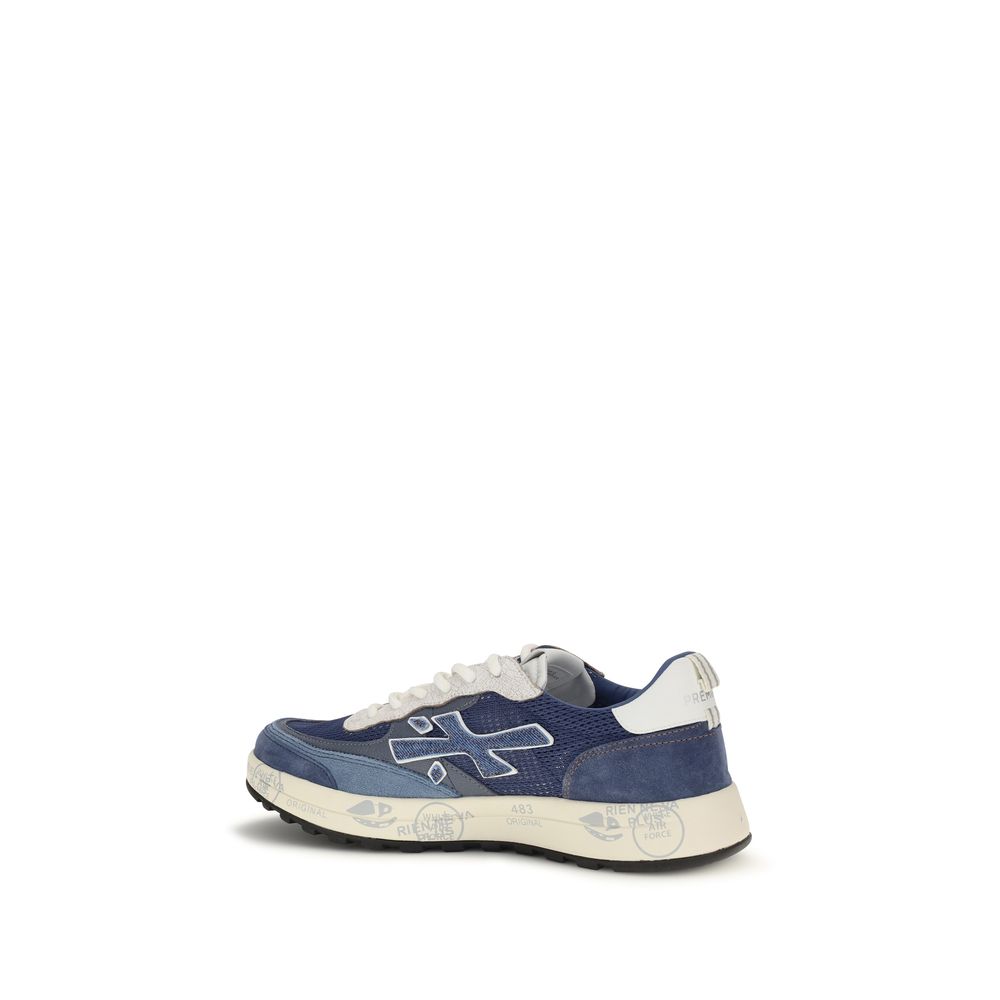 Premiata Blue Calf Leather Bos Taurus Athletic Sneakers | Regal Royce