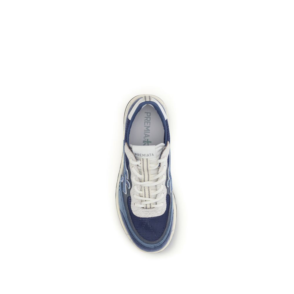 Premiata Blue Calf Leather Bos Taurus Athletic Sneakers | Regal Royce