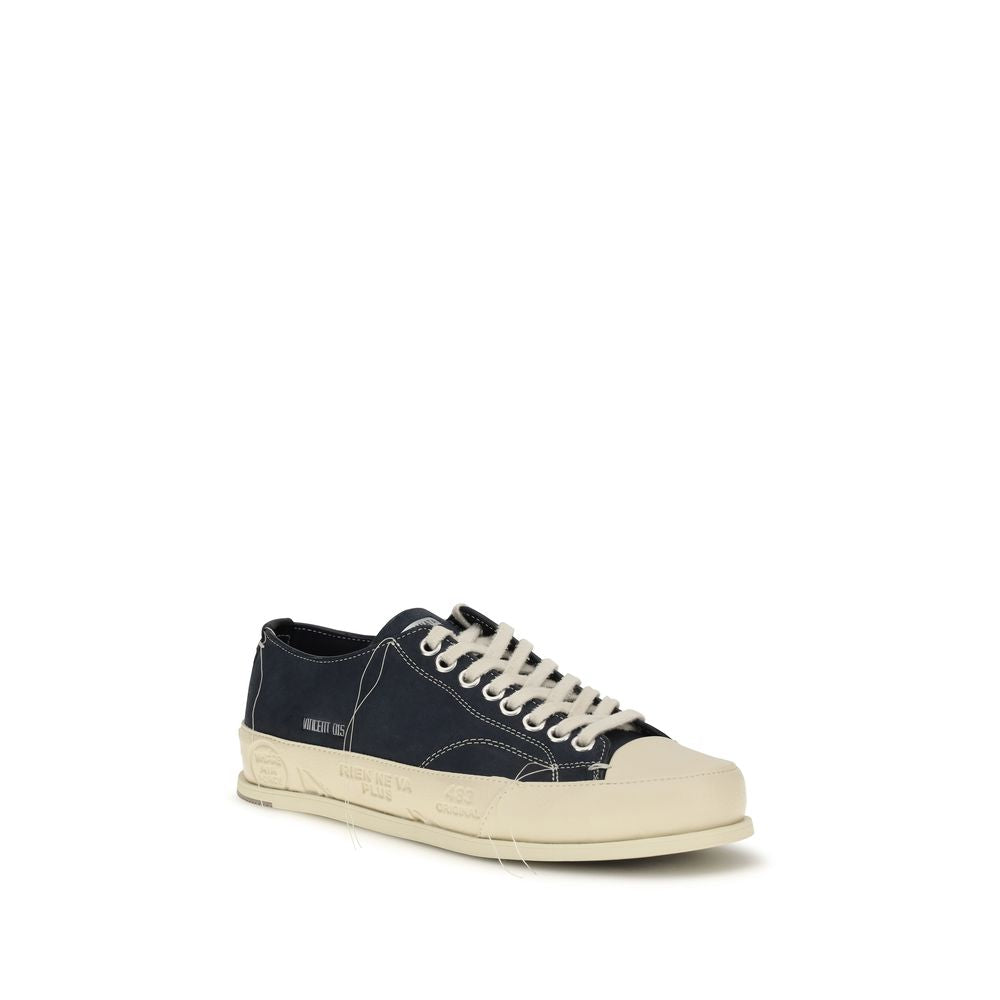 Premiata Blue Calf Leather Bos Taurus Low Top Sneakers | Regal Royce