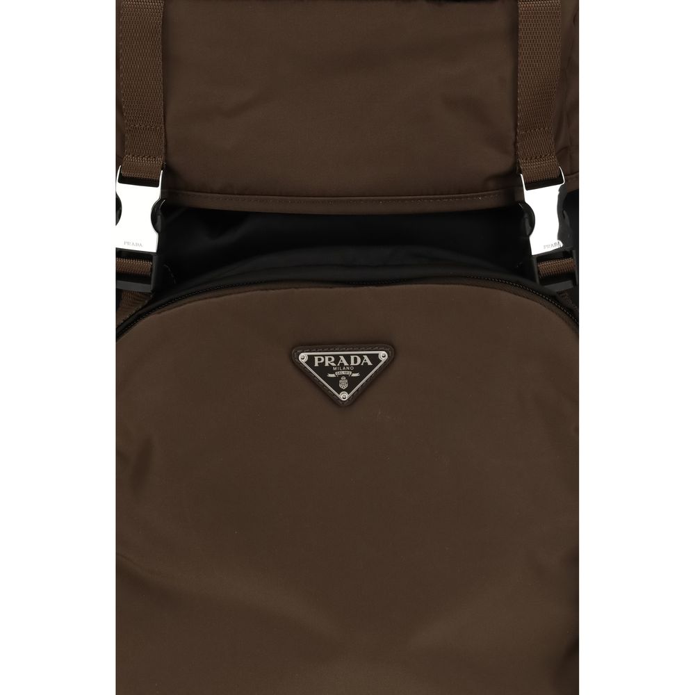 Prada Brown Recycled Polyamide Backpack | Regal Royce
