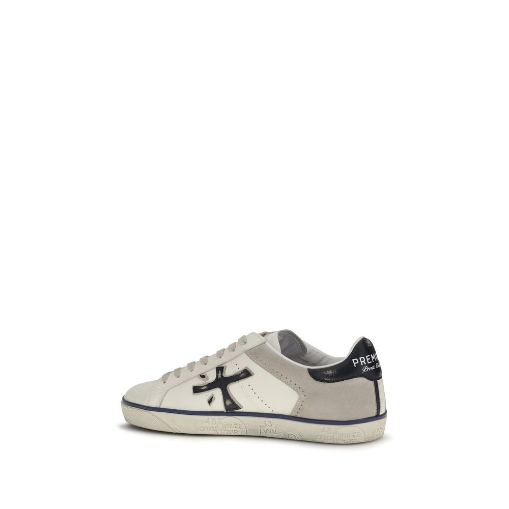 Premiata White Calf Leather Bos Taurus Low Top Sneakers | Regal Royce