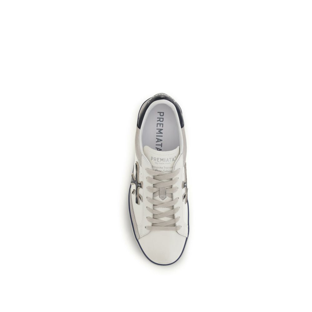 Premiata White Calf Leather Bos Taurus Low Top Sneakers | Regal Royce