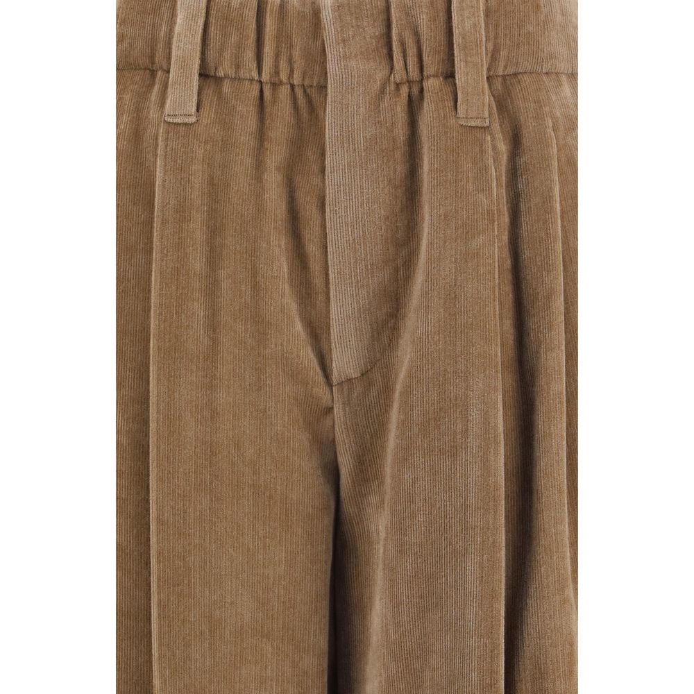 Brunello Cucinelli Brown Viscose Casual Pants | Regal Royce