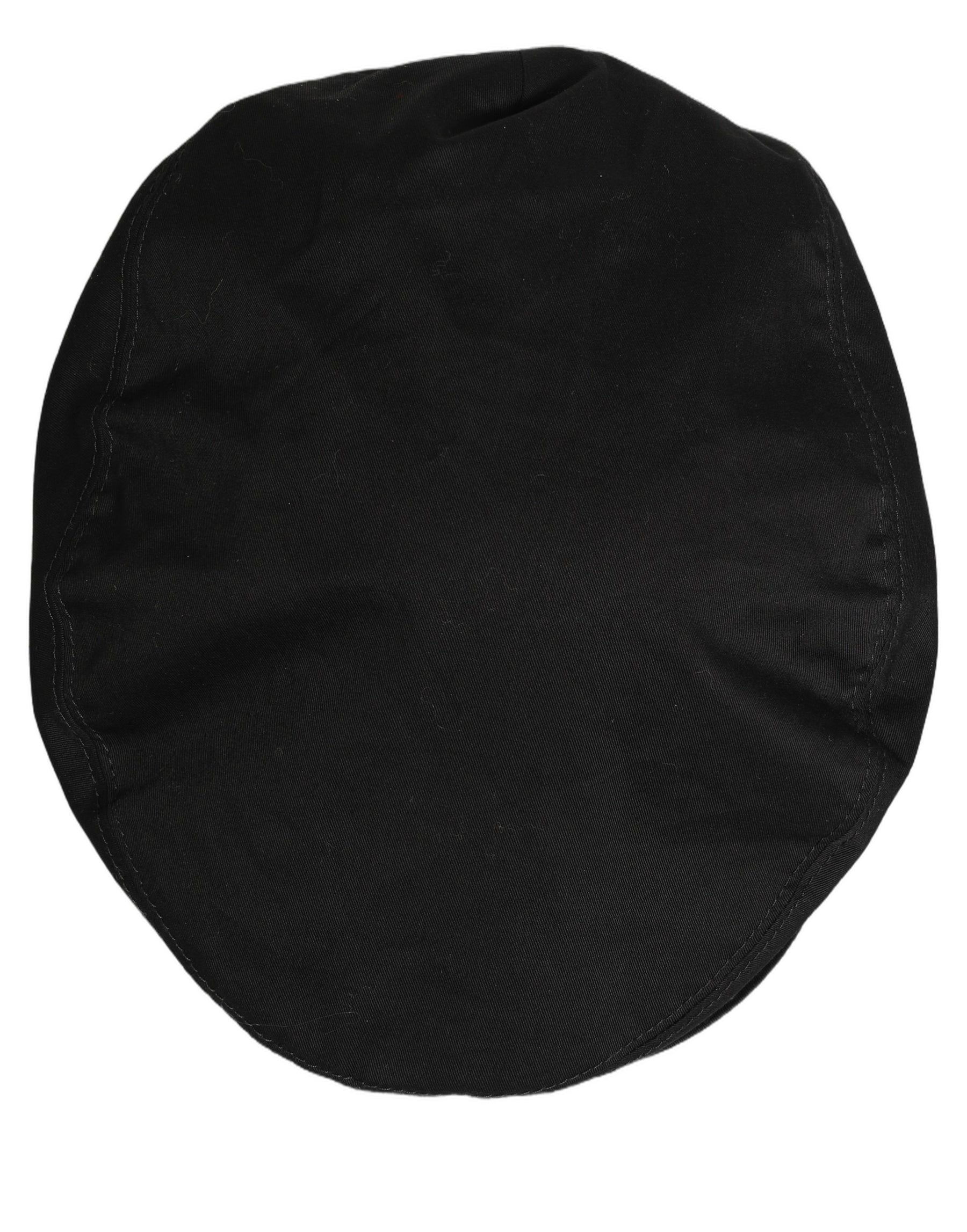 Dolce & Gabbana Men Black Cotton Stretch Newsboy Cloth Capello Hat | Regal Royce