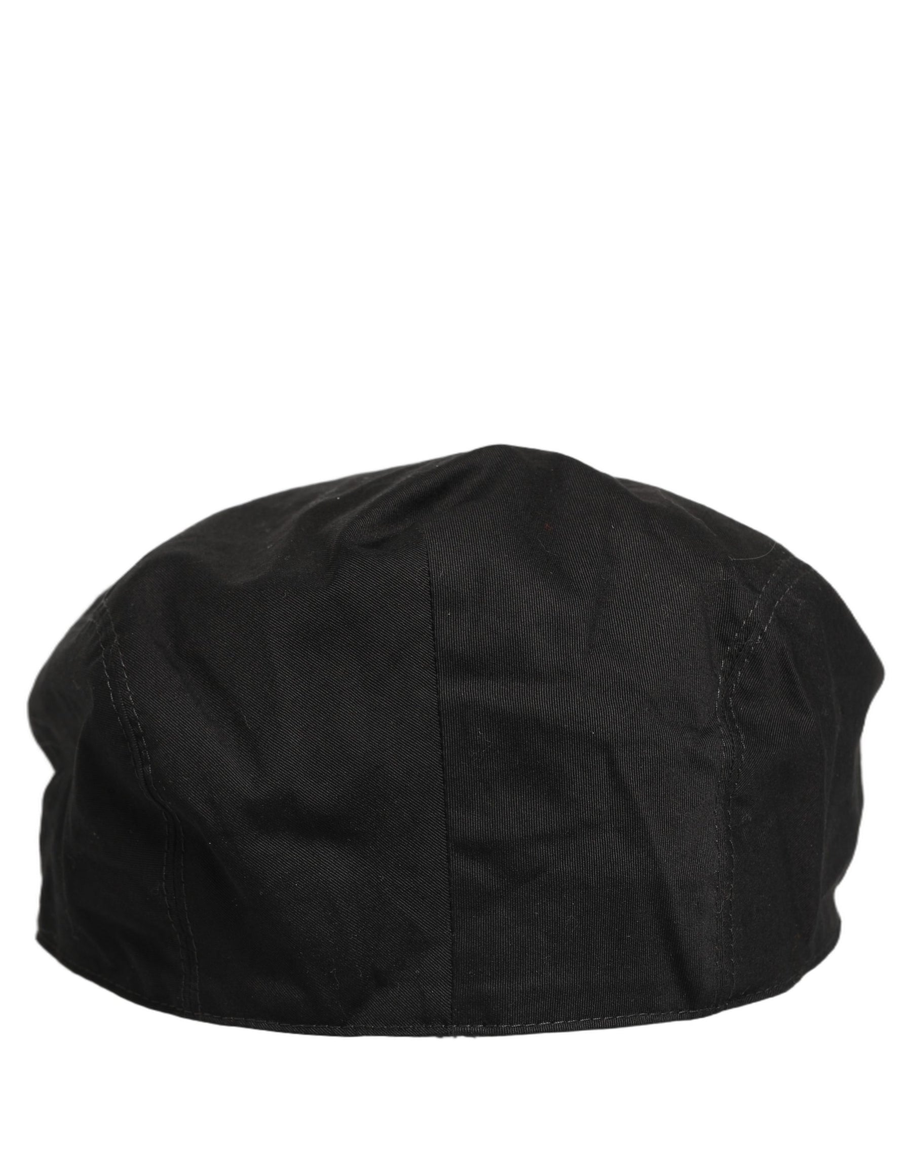 Dolce & Gabbana Men Black Cotton Stretch Newsboy Cloth Capello Hat | Regal Royce