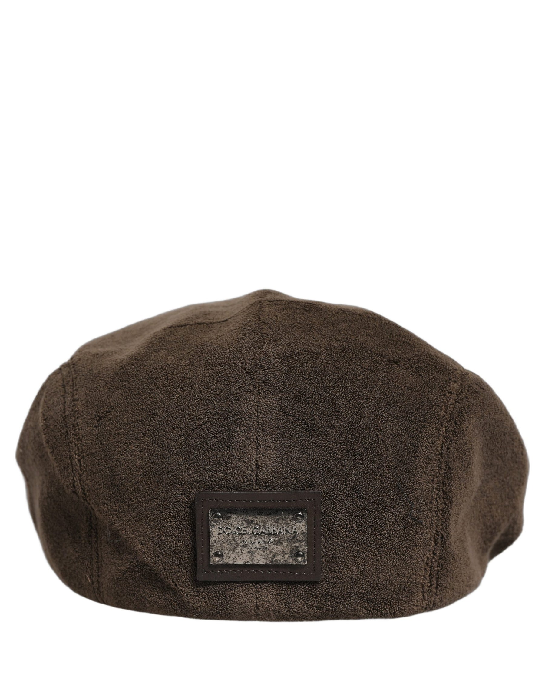 Dolce & Gabbana Men Brown Cotton Newsboy Cloth Capello Hat | Regal Royce