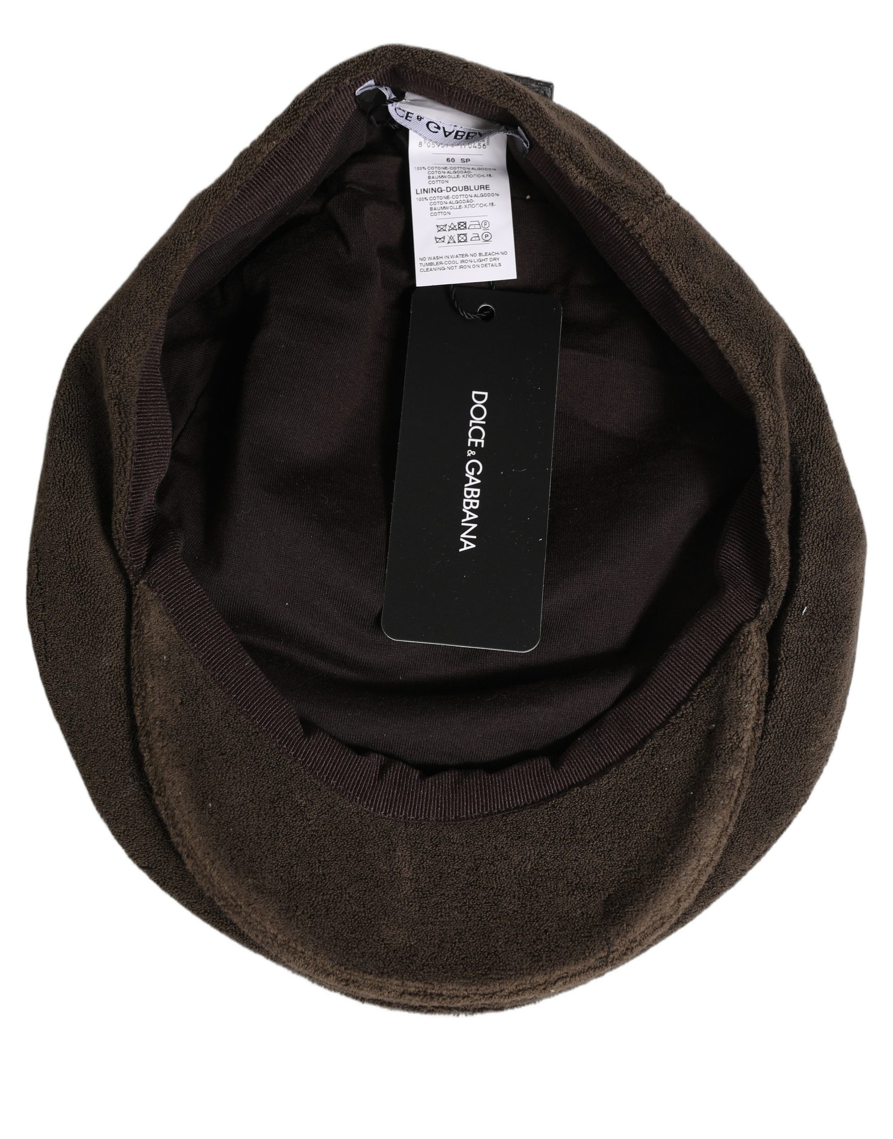 Dolce & Gabbana Men Brown Cotton Newsboy Cloth Capello Hat | Regal Royce