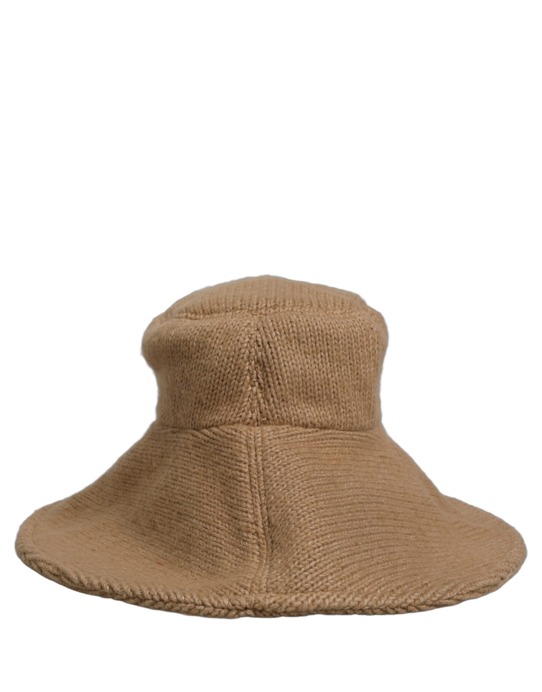 Dolce & Gabbana Women Brown Cotton Knit WideBrim Bucket Capello Hat | Regal Royce