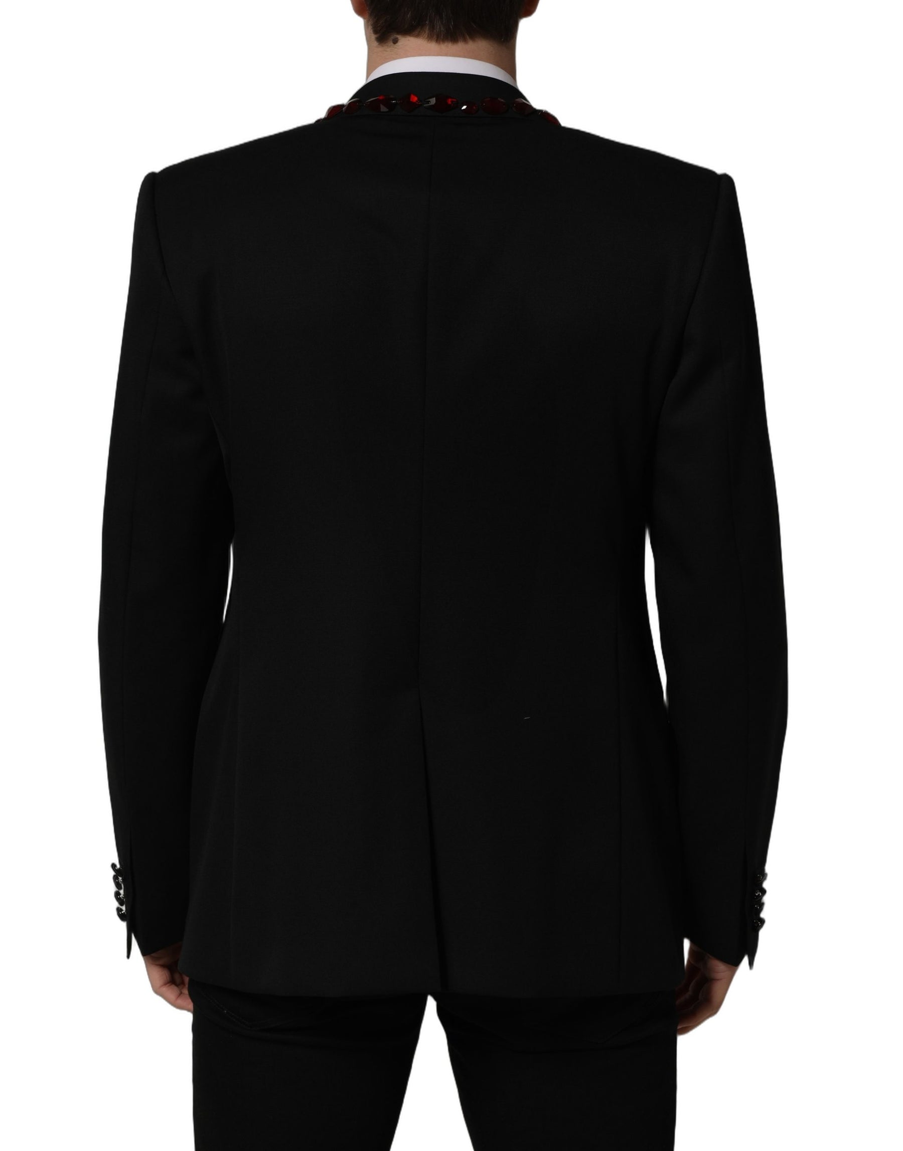 Dolce & Gabbana Black Crystal Embellished Coat Blazer Jacket | Regal Royce