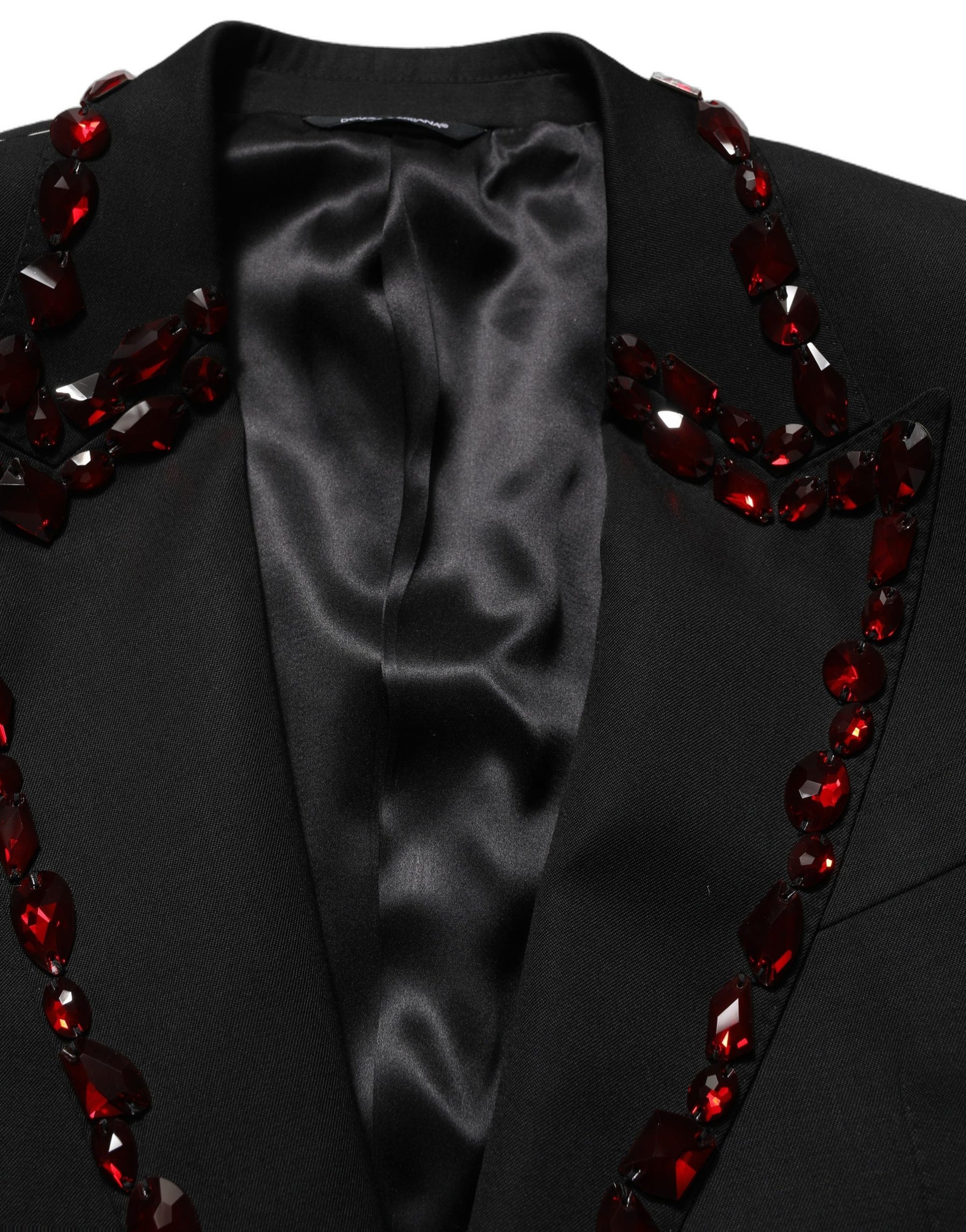 Dolce & Gabbana Black Crystal Embellished Coat Blazer Jacket | Regal Royce