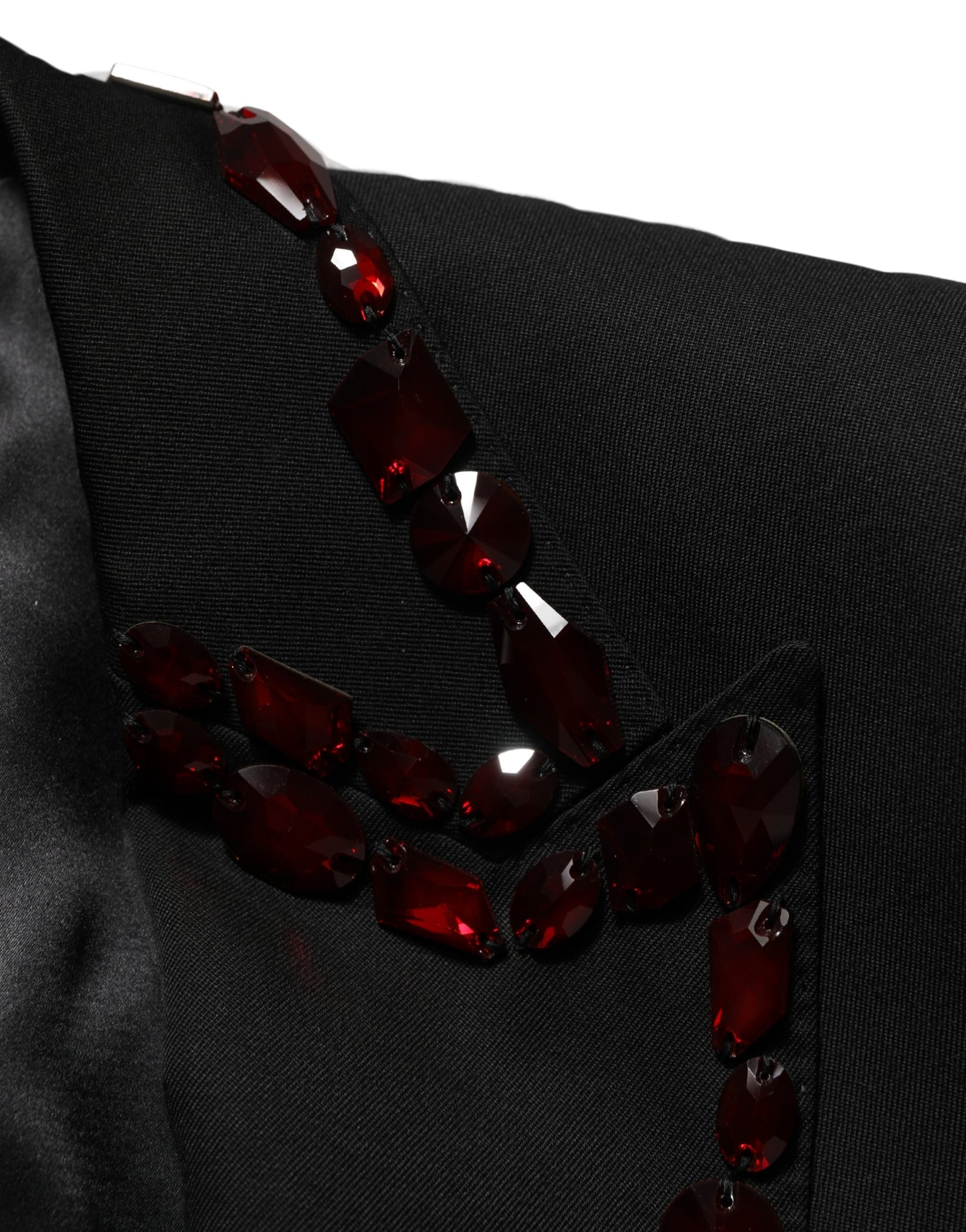 Dolce & Gabbana Black Crystal Embellished Coat Blazer Jacket | Regal Royce