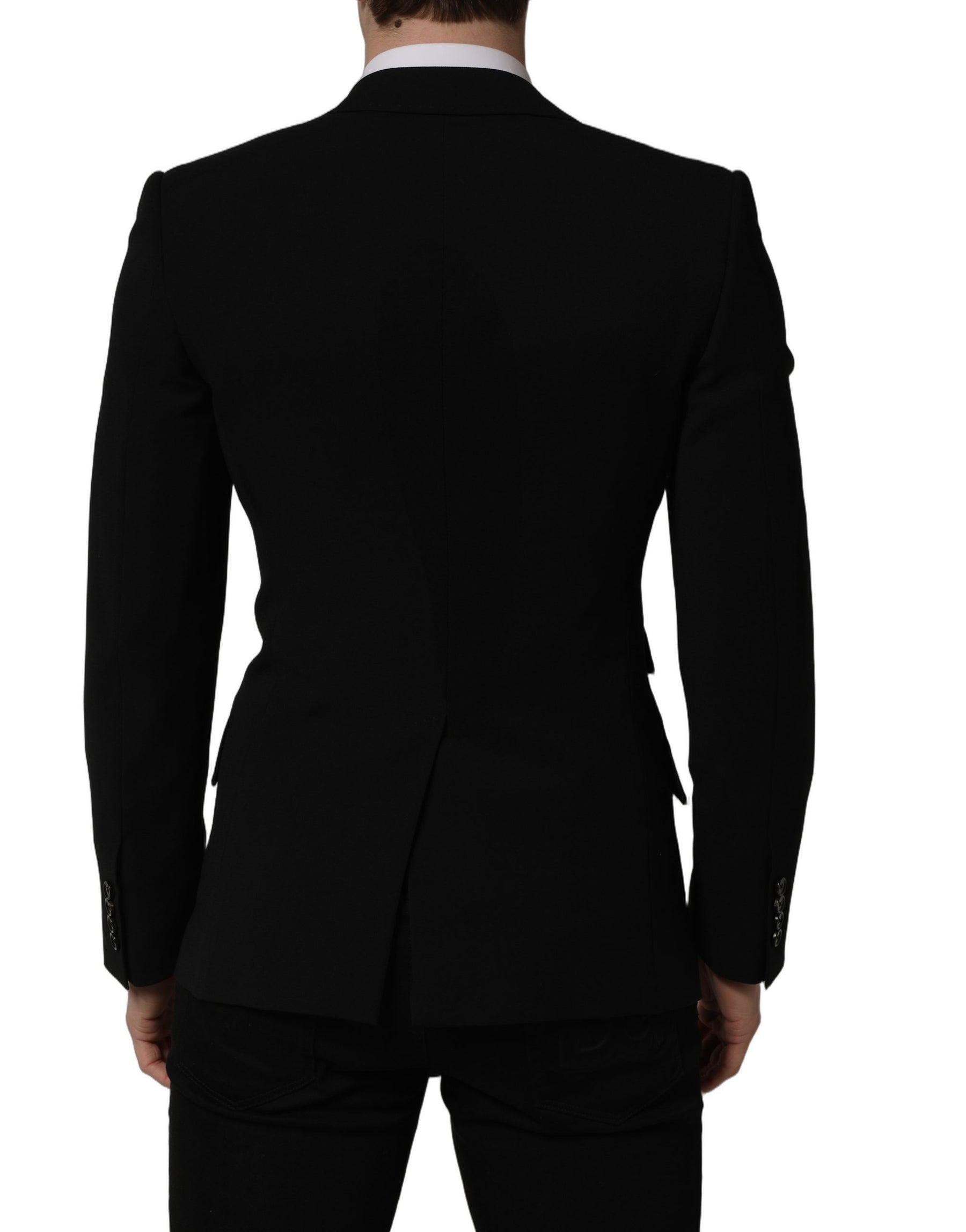 Dolce & Gabbana Black Wool Single Breasted Men Blazer Jacket | Regal Royce