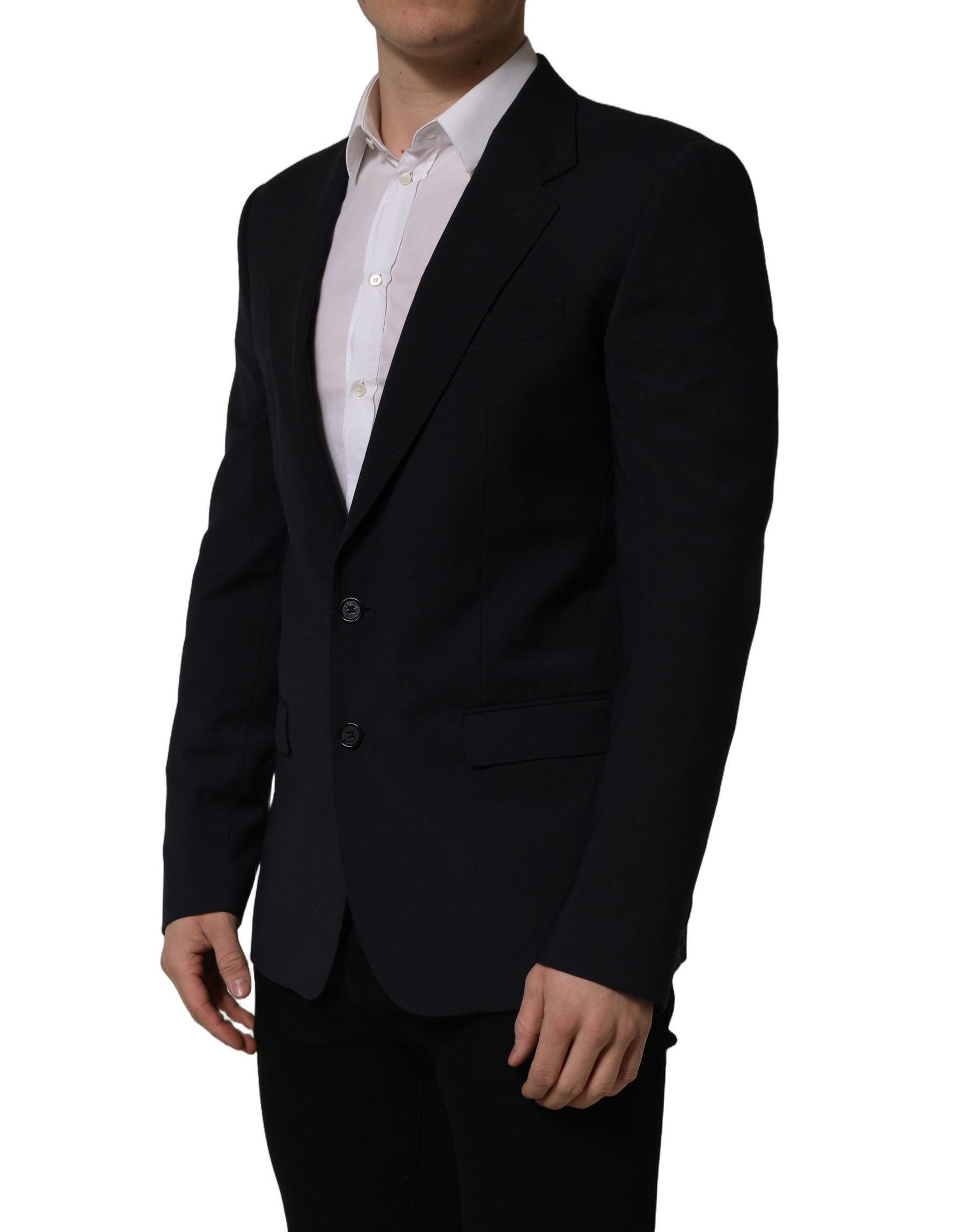 Dolce & Gabbana Black Wool Single Breasted Men Blazer Jacket | Regal Royce