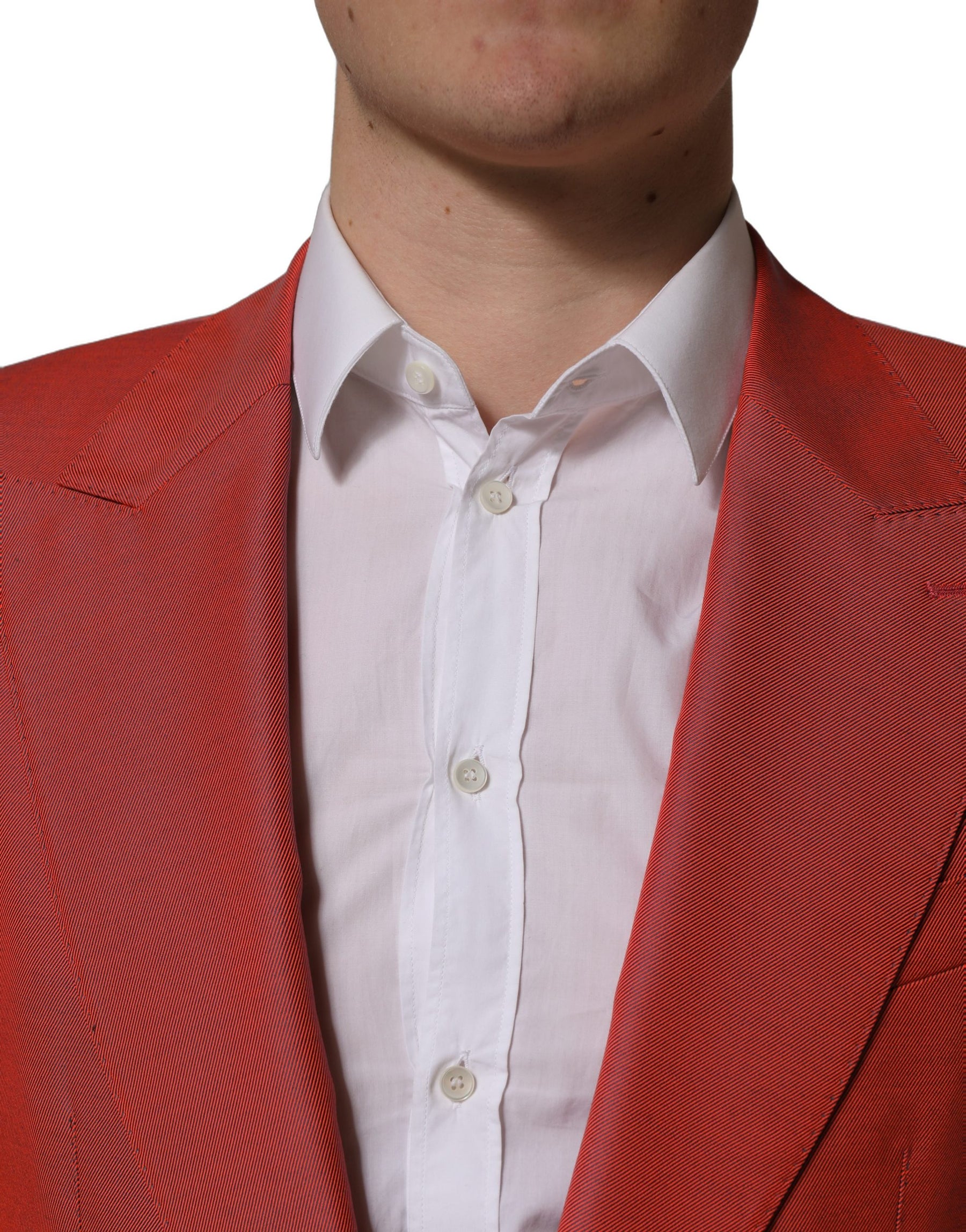 Dolce & Gabbana Red Wool Single Breasted Men Blazer Jacket | Regal Royce