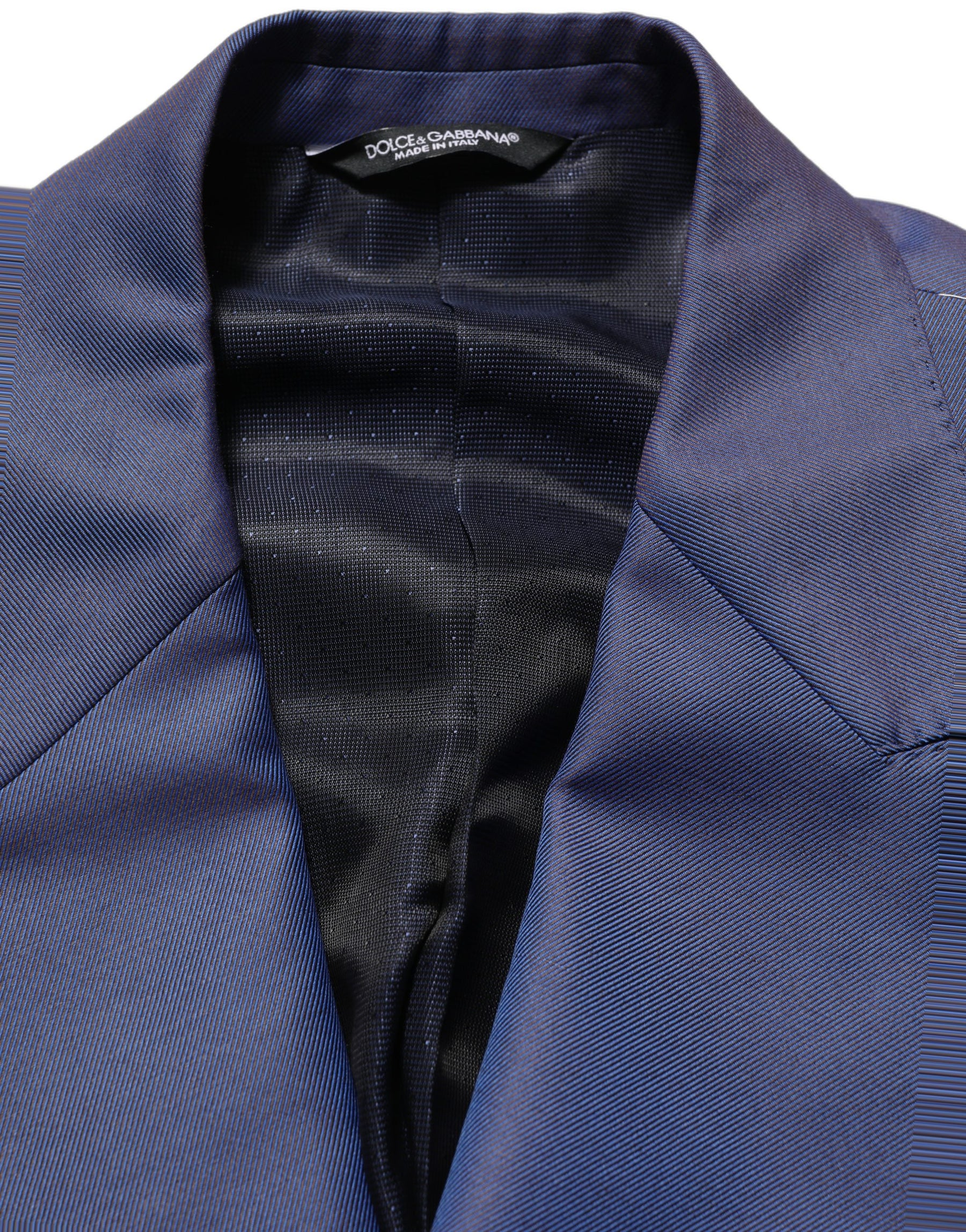 Dolce & Gabbana Blue Wool Double Breasted Men Blazer Jacket | Regal Royce