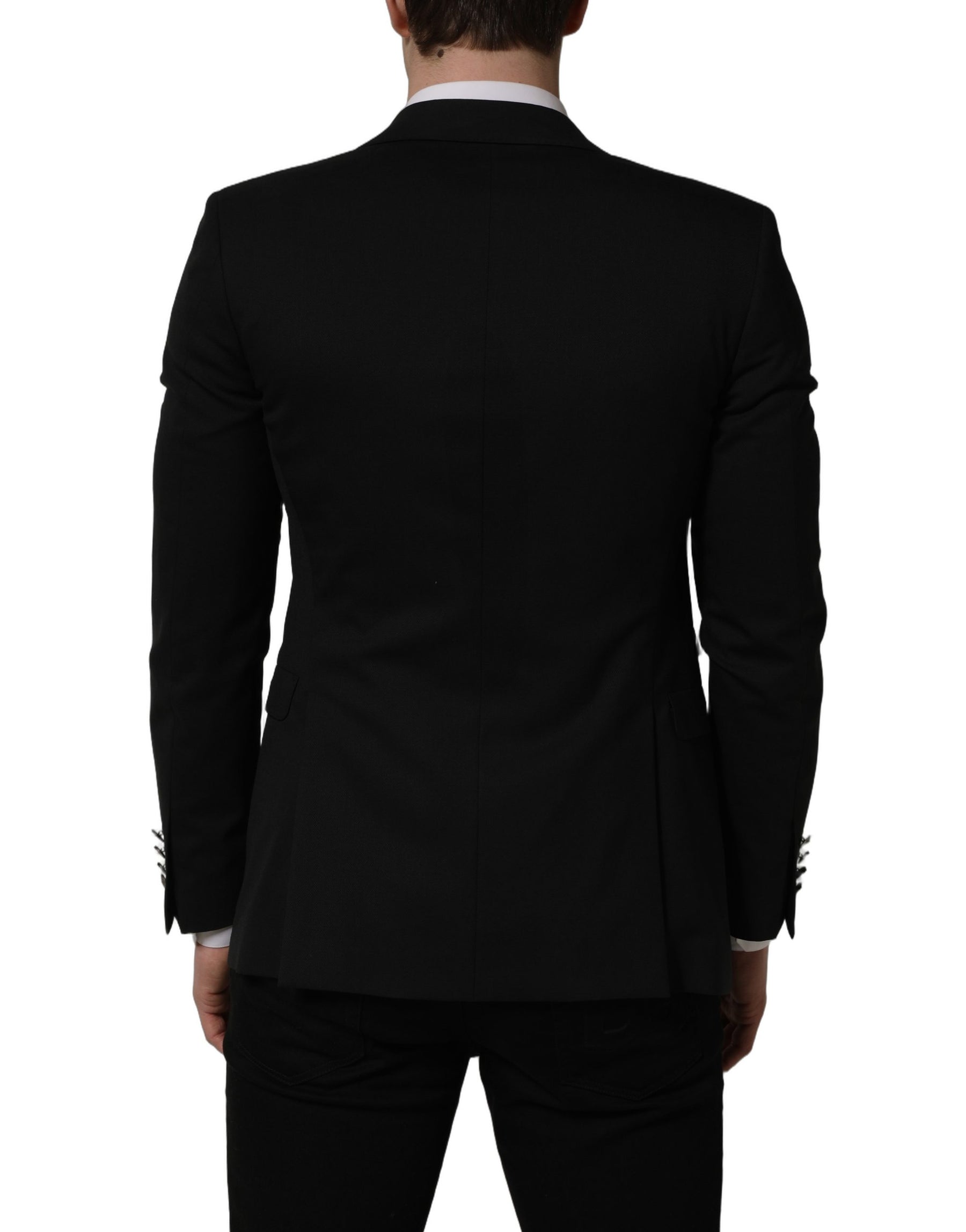 Dolce & Gabbana Black Polyester Single Breasted Blazer Jacket | Regal Royce