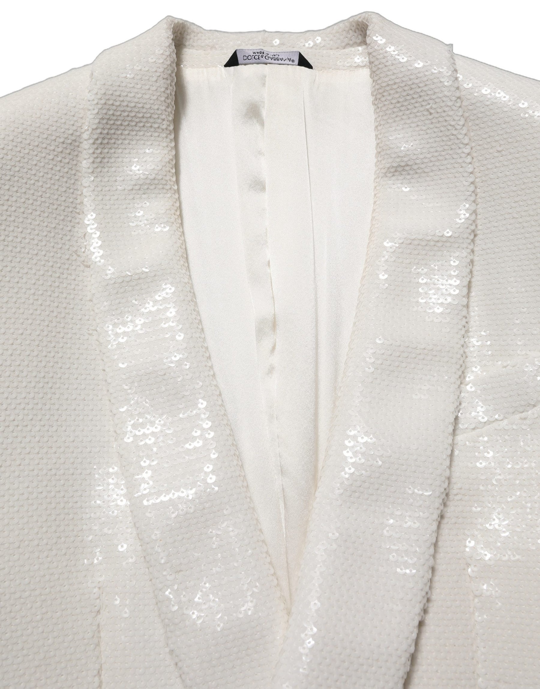 Dolce & Gabbana White Viscose Single Breasted Blazer Jacket | Regal Royce