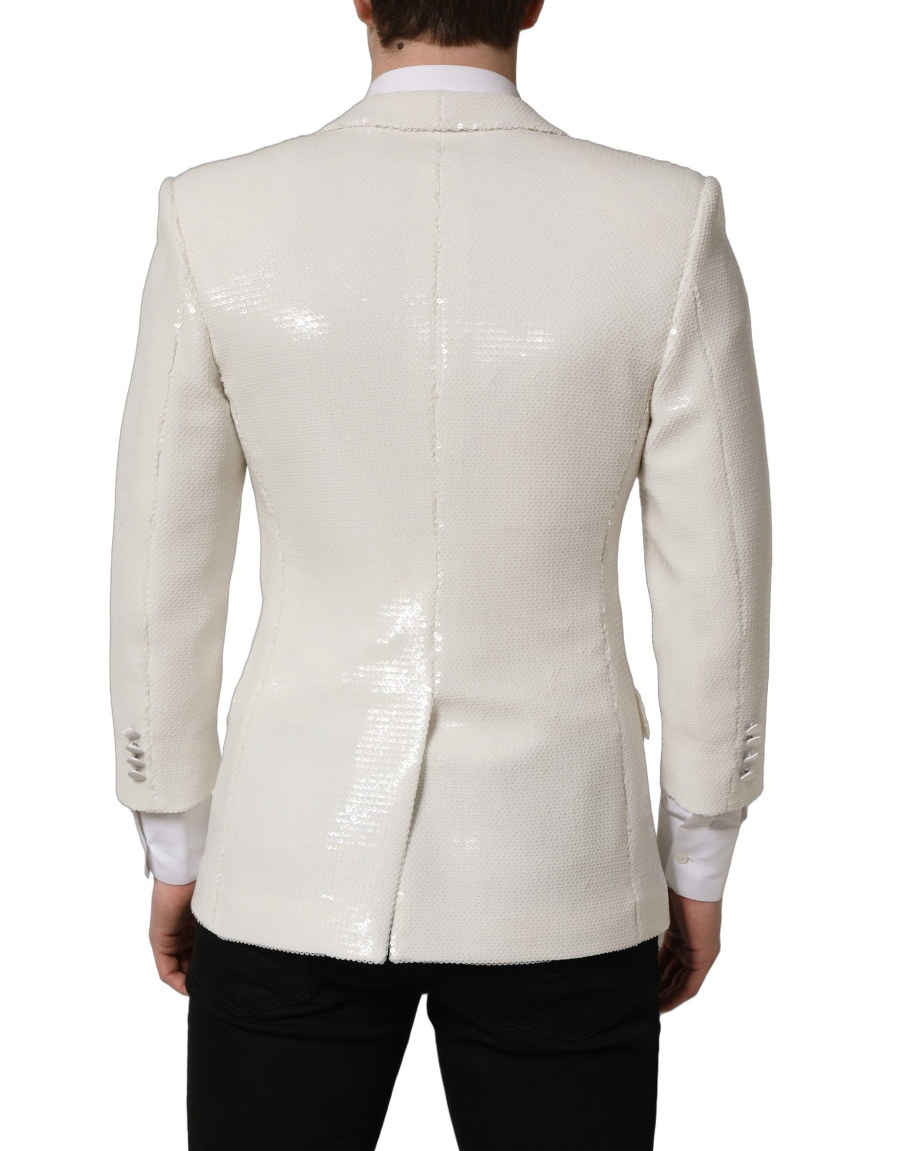 Dolce & Gabbana White Viscose Single Breasted Blazer Jacket | Regal Royce