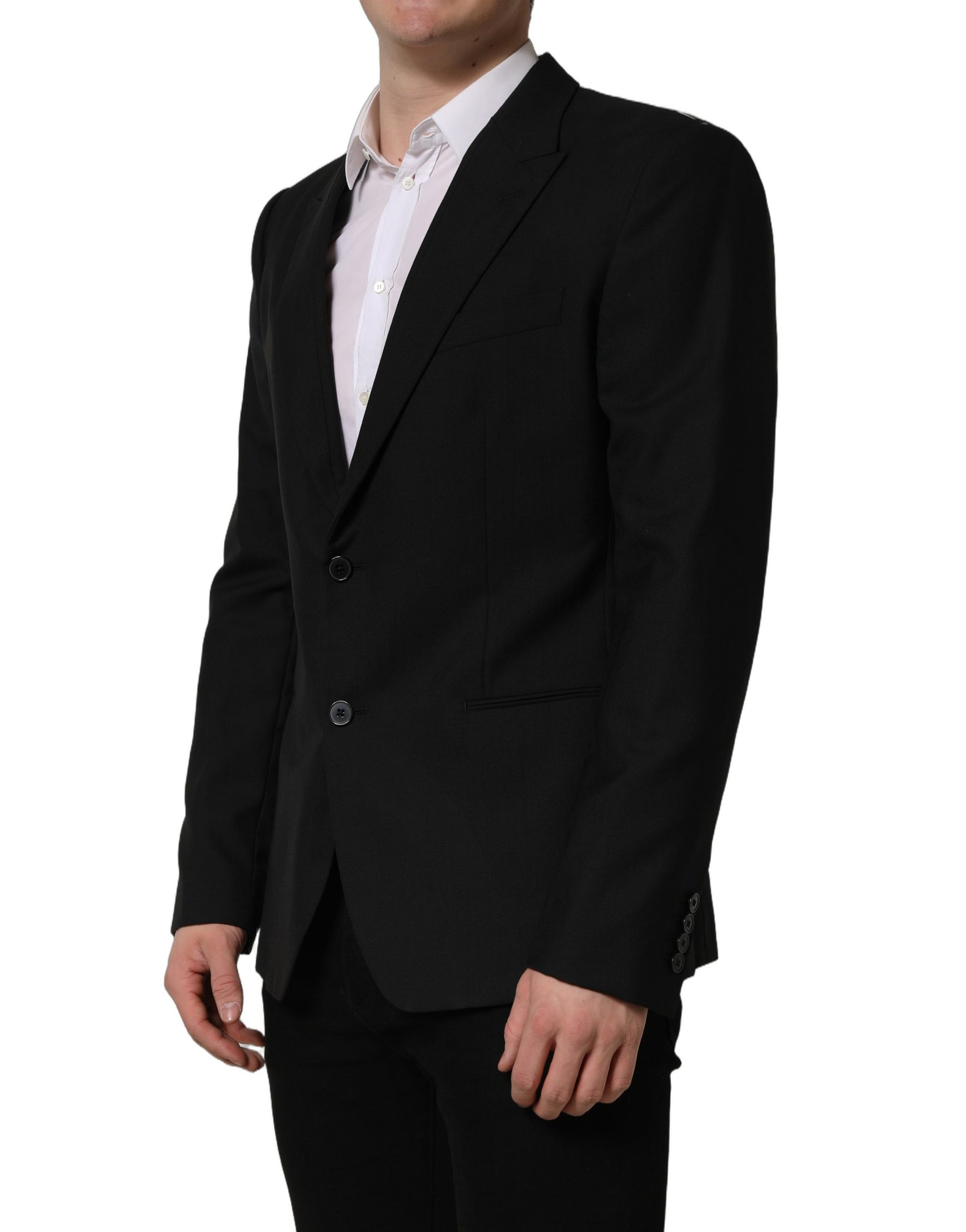 Dolce & Gabbana Black Wool Single Breasted Blazer Jacket | Regal Royce