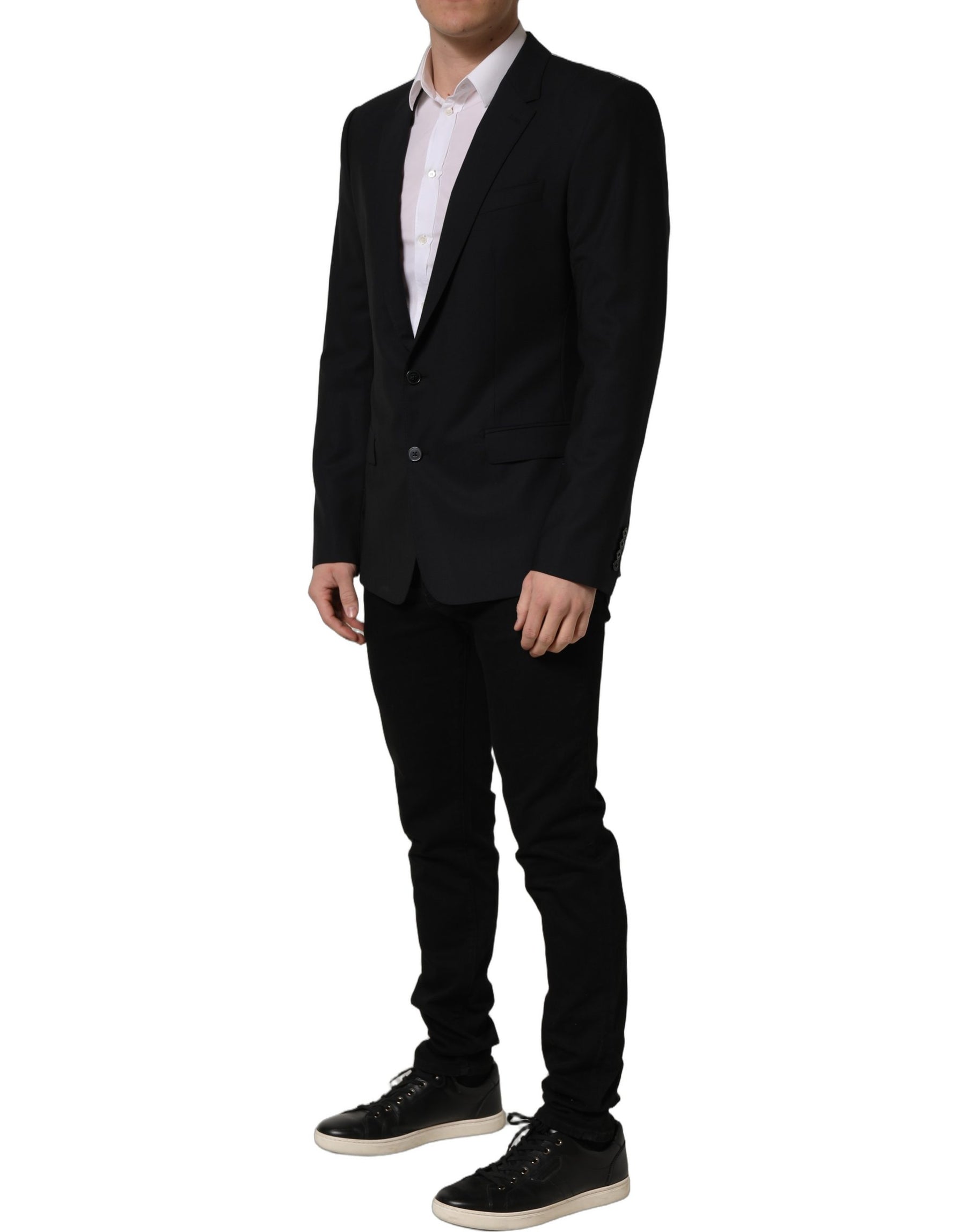 Dolce & Gabbana Black Wool Single Breasted Blazer Jacket | Regal Royce