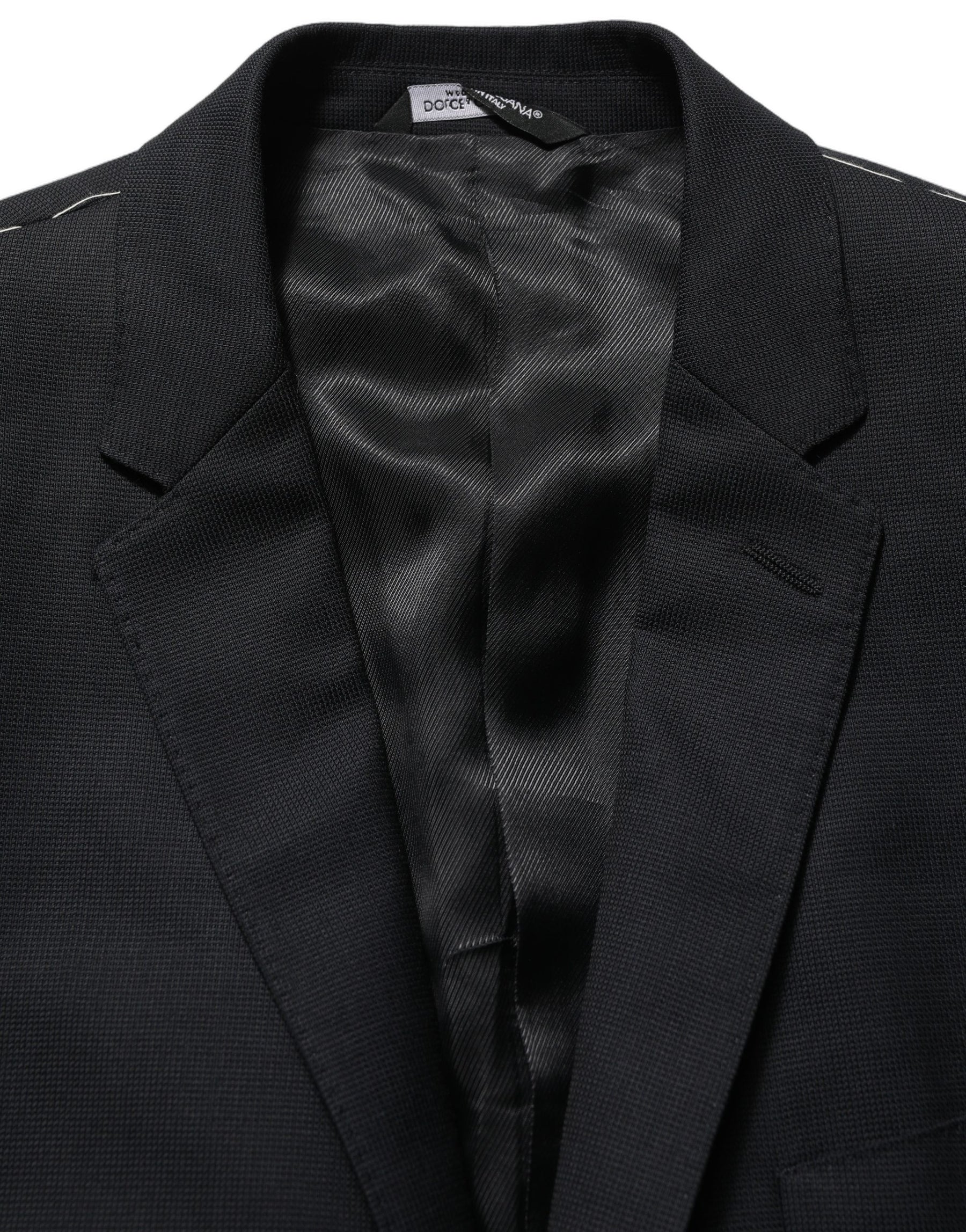 Dolce & Gabbana Black Wool Single Breasted Blazer Jacket | Regal Royce