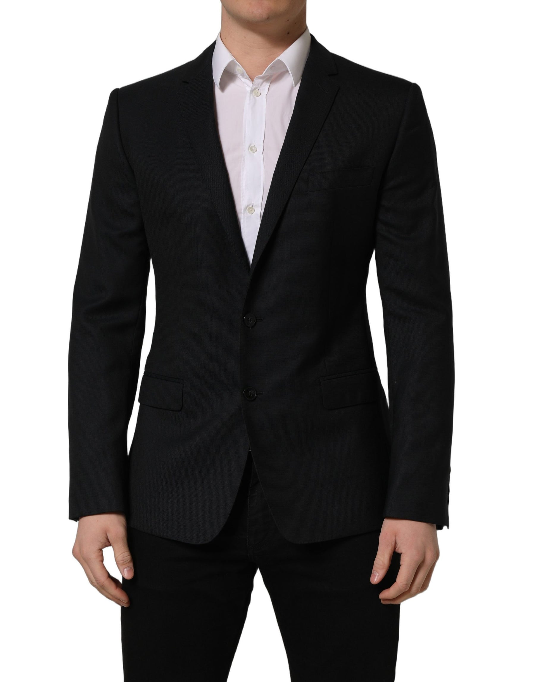 Dolce & Gabbana Black Wool Single Breasted Blazer Jacket | Regal Royce